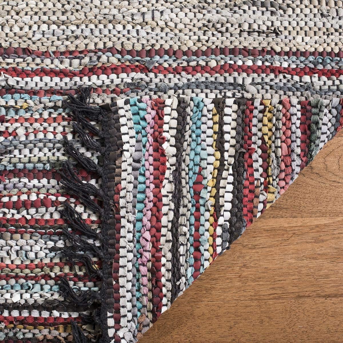 Vintage Leather VTL202 Hand Woven Indoor Accent Rug - Beige/Multi - 2'3"x4' - Safavieh