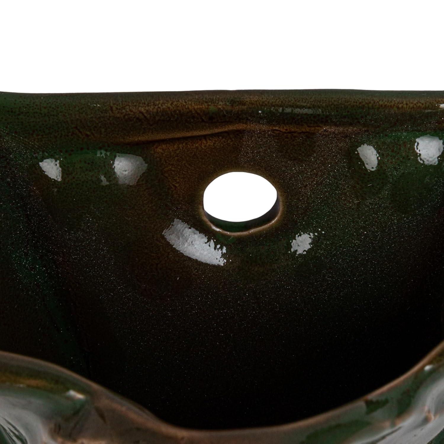 Creative Co-Op Embossed Stoneware Radish Shaped Wall Vase Planter, Green and Red