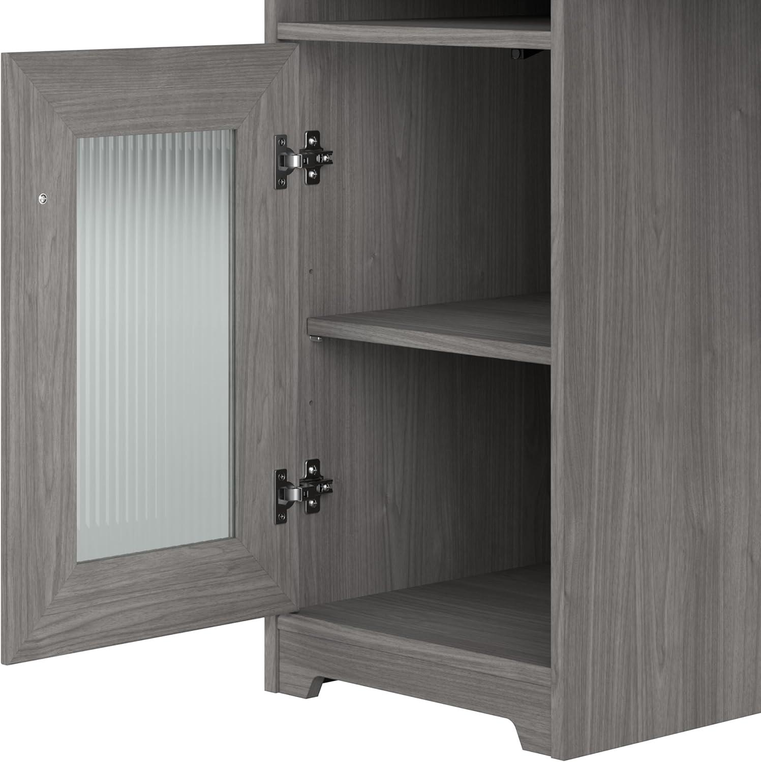 Cabot 60W L Shaped Computer Desk with Hutch Modern Gray - Bush Furniture