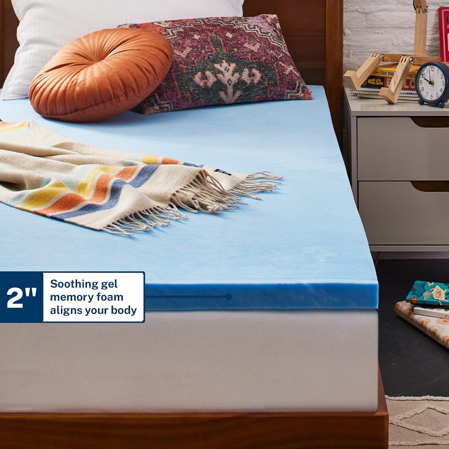 Sleep Innovations 2'' Gel Memory Foam Mattress Topper