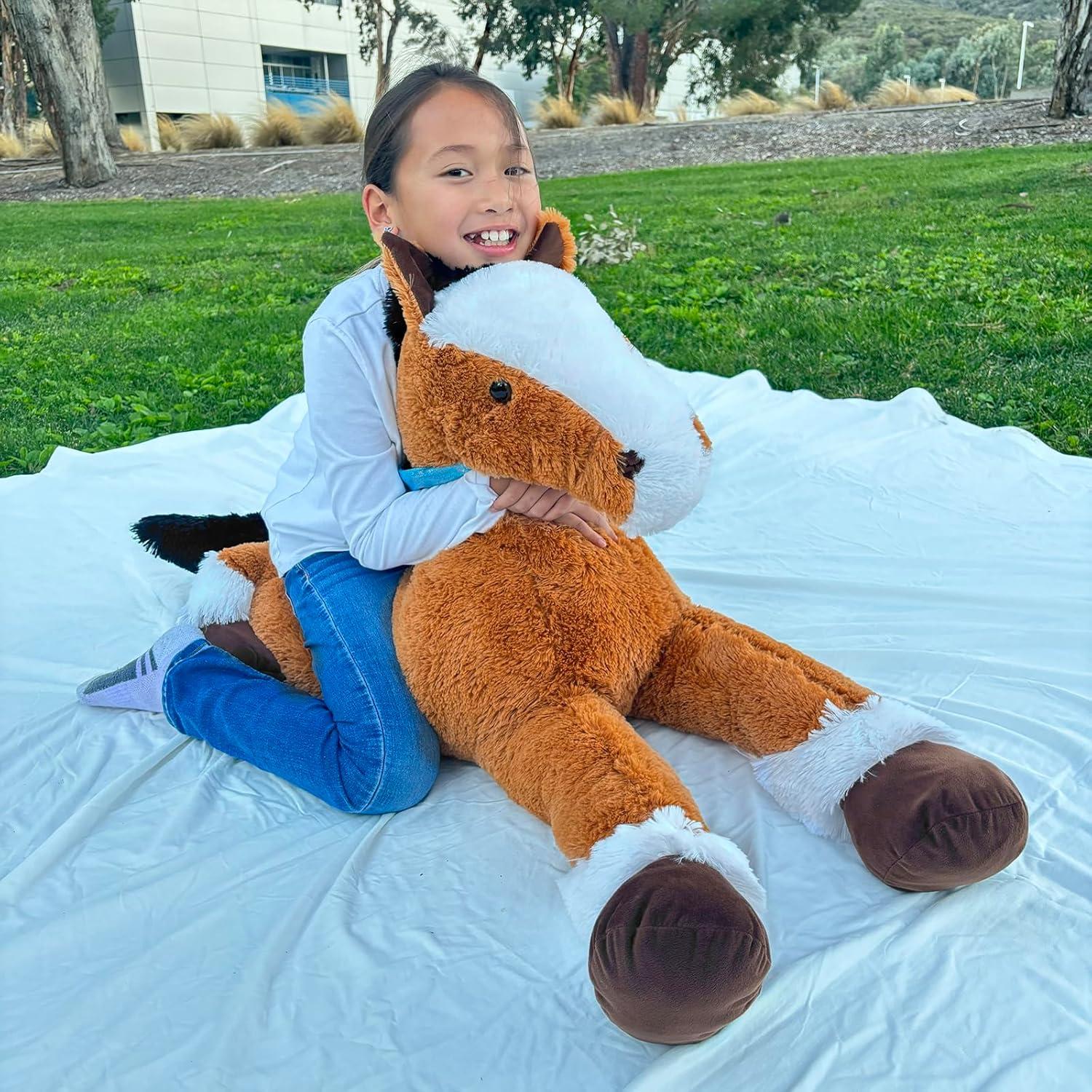MaoGoLan 47" Giant Horse Stuffed Animal Large Stuffed Horse Plush Toy
