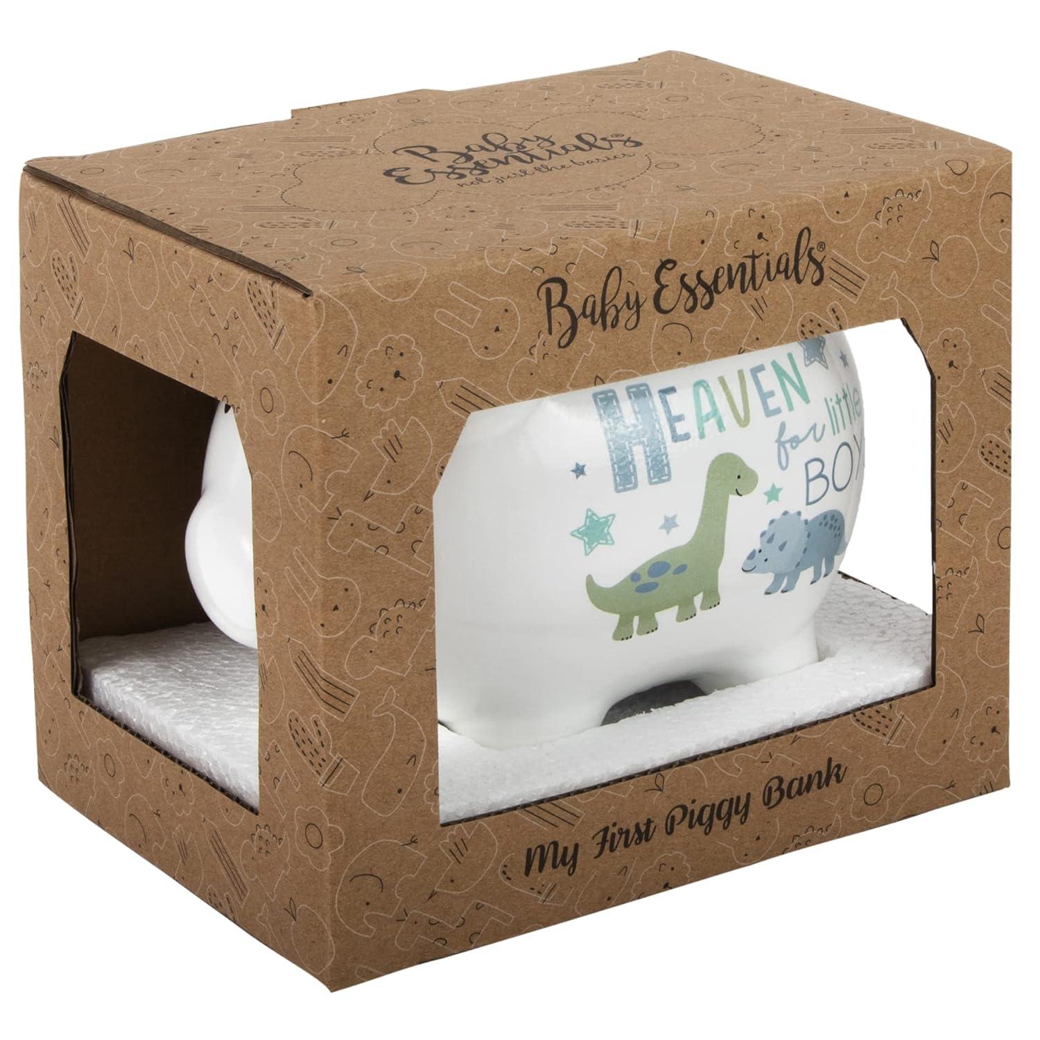 Baby Essentials My First Piggy Bank for Newborns, Infants and Toddlers in Thank Heaven Boys My First Piggy Bank