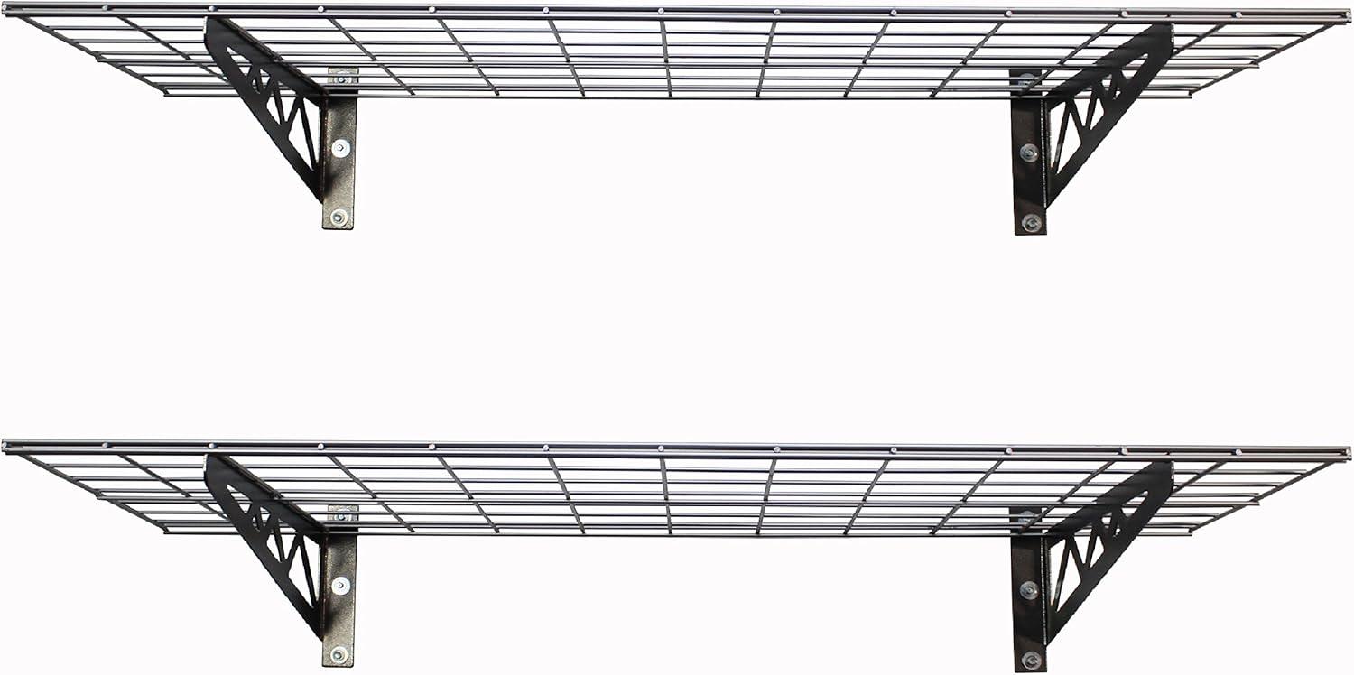 Hammertone Steel 24" x 48" Garage Wall Shelves with Hooks