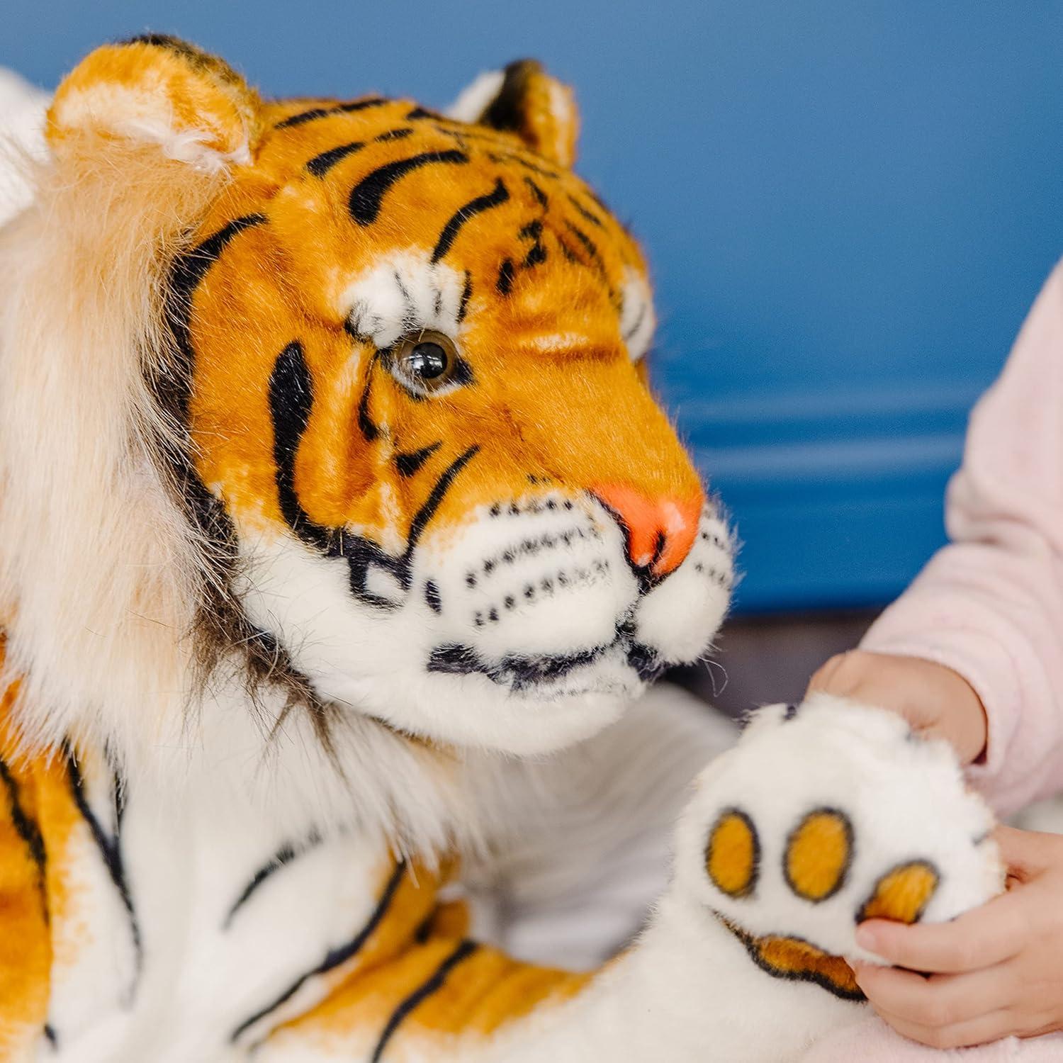 Melissa & Doug Giant Tiger - Lifelike Stuffed Animal, Over 5 Feet Long (Includes Tail)