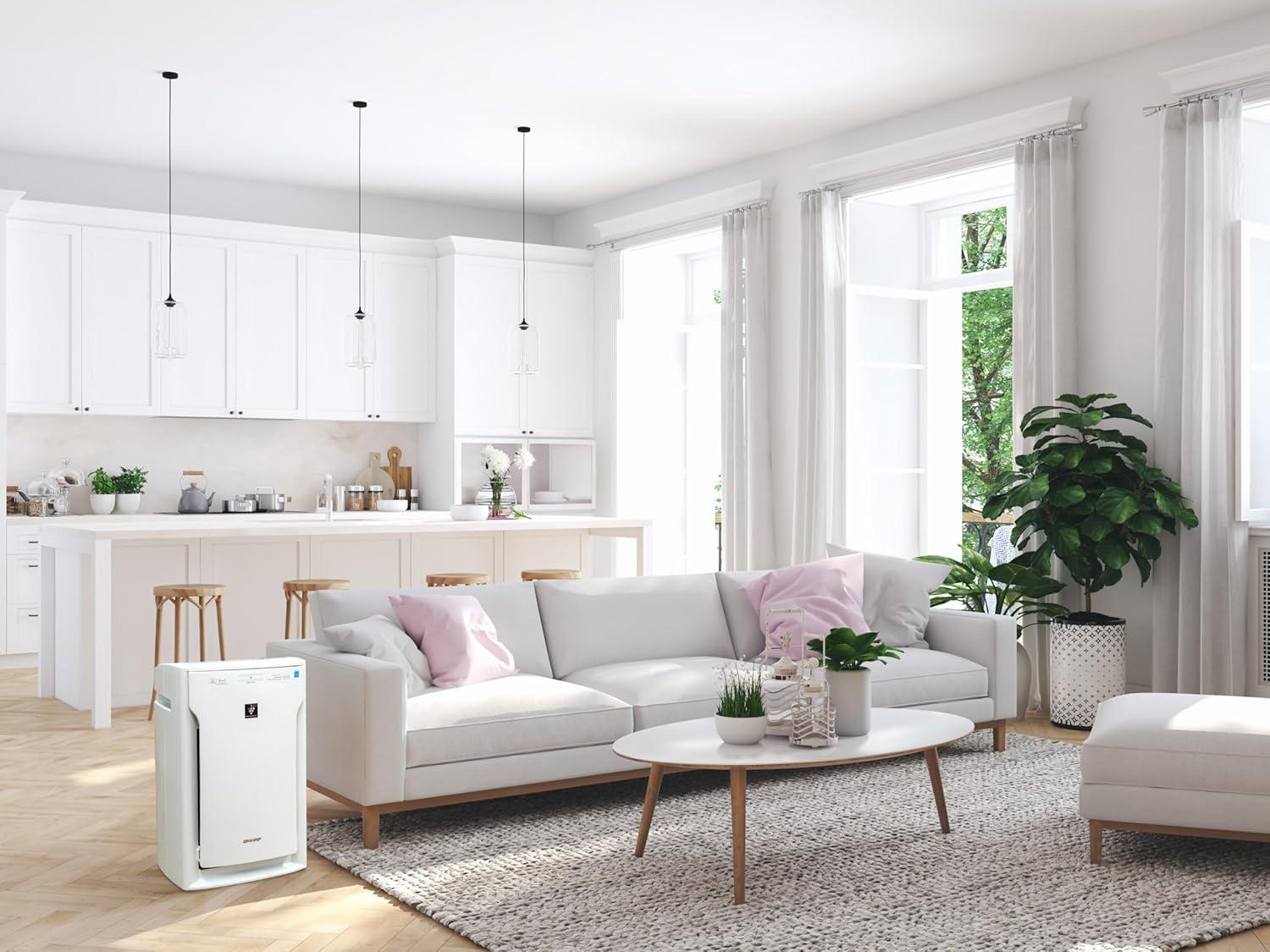 White HEPA Air Purifier with Plasmacluster Ion Technology