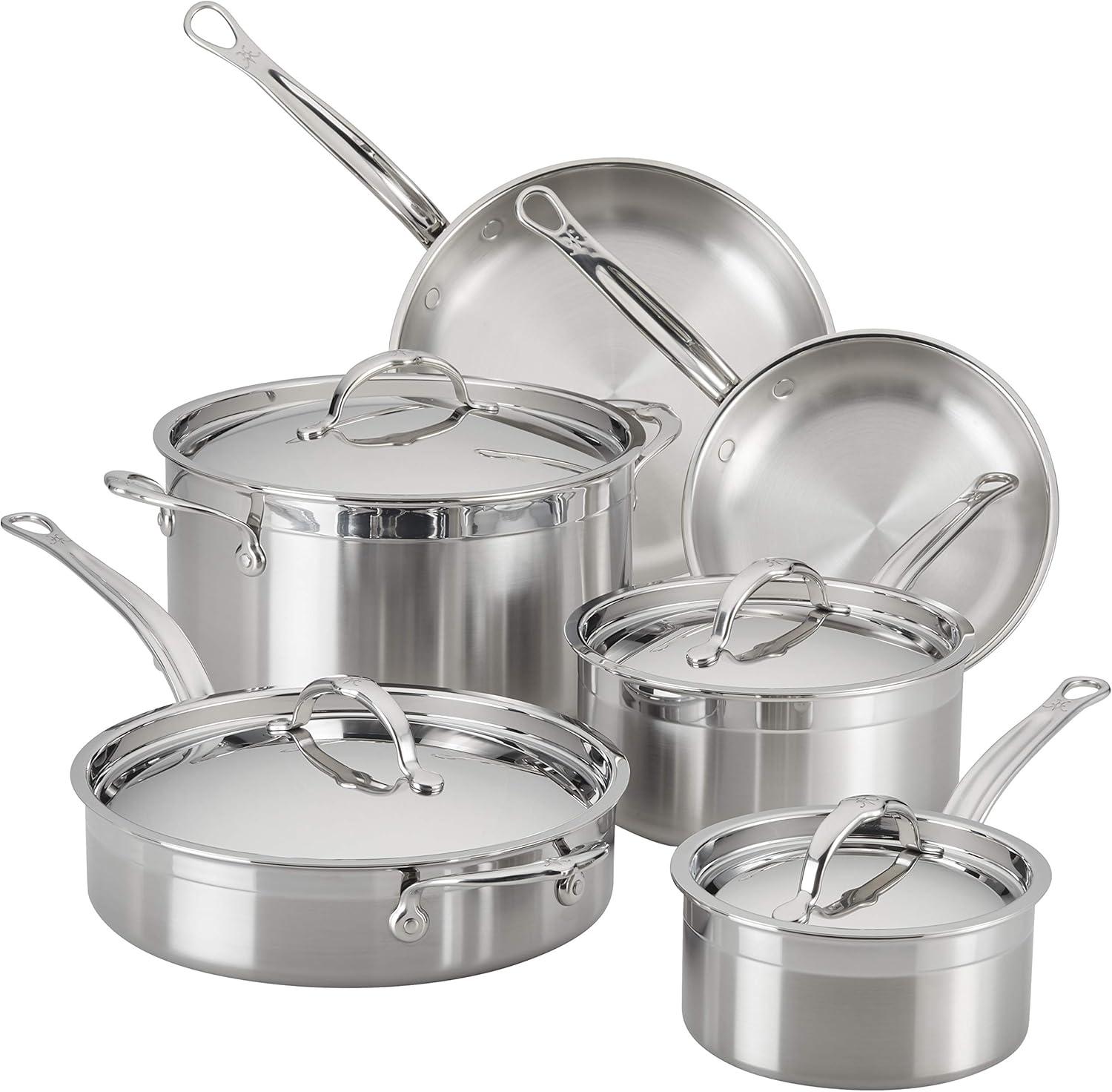 ProBond 10-Piece Stainless Steel Non-Stick Cookware Set