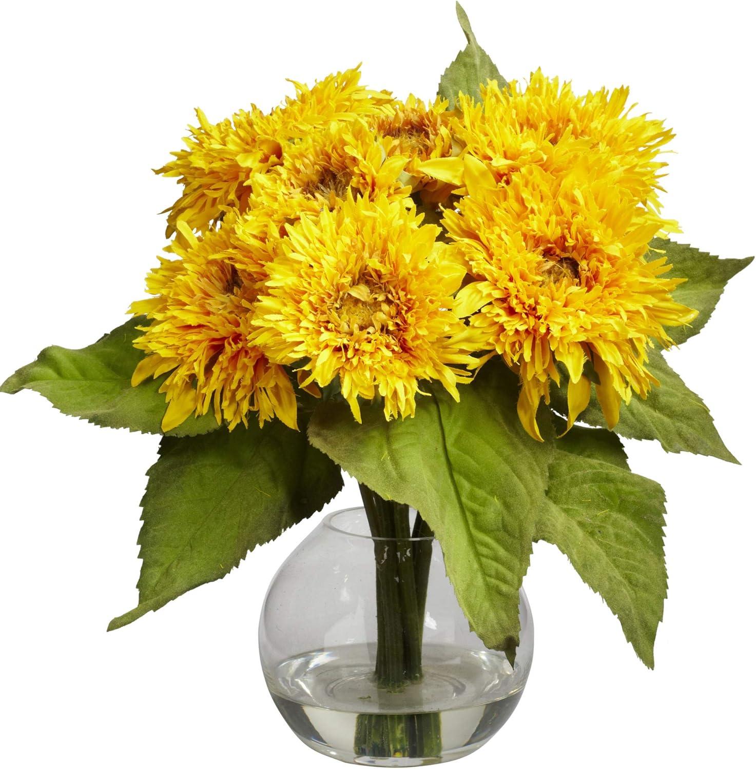 Nearly Natural Golden Sunflower Arrangement