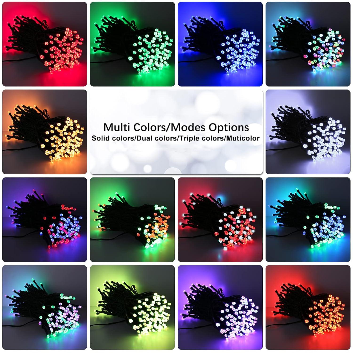 Brizlabs Rgb Xmas Tree Light, 33Ft 100 Led Color Changing Christmas Lights Unique Dual Color Usb Powered String Lights With Remote, Indoor Outdoor Twinkle Lights For Room Christmas Party Wedding Decor