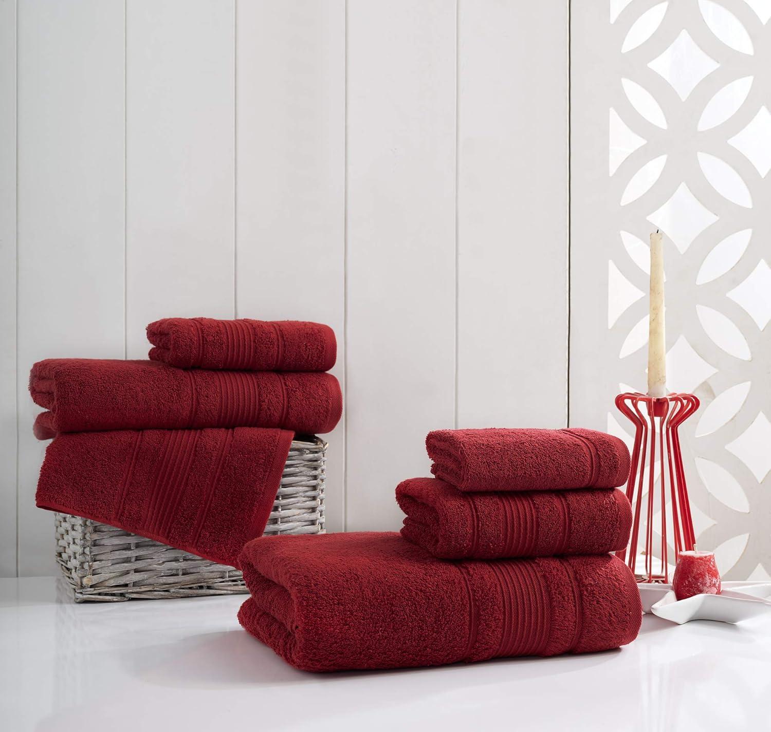 4-Piece Bath Towels Set for Bathroom, Spa & Hotel Quality | 100% Cotton Turkish Towels | Absorbent, Soft, and Eco-Friendly (Burgundy)