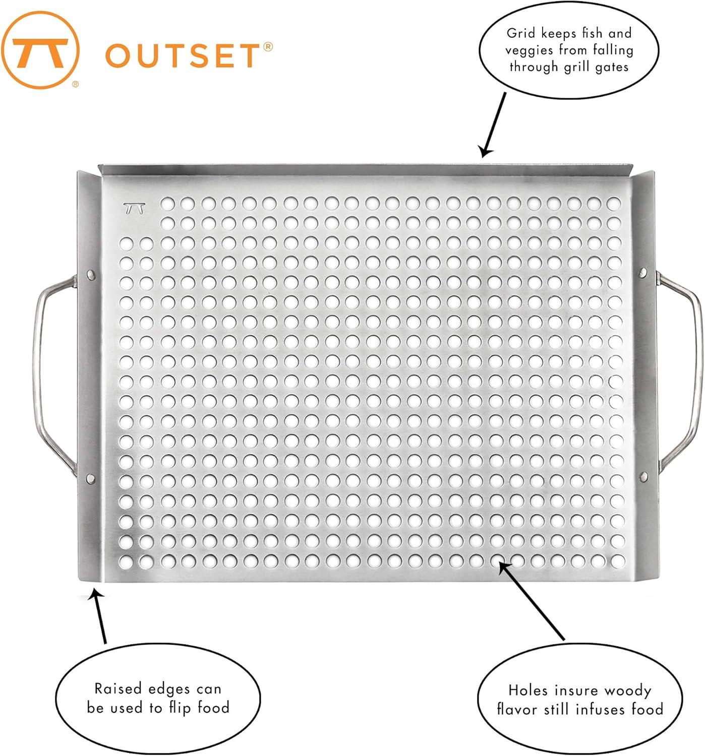 Outset Stainless Steel Grill Topper Grid, 11 x 17-inch