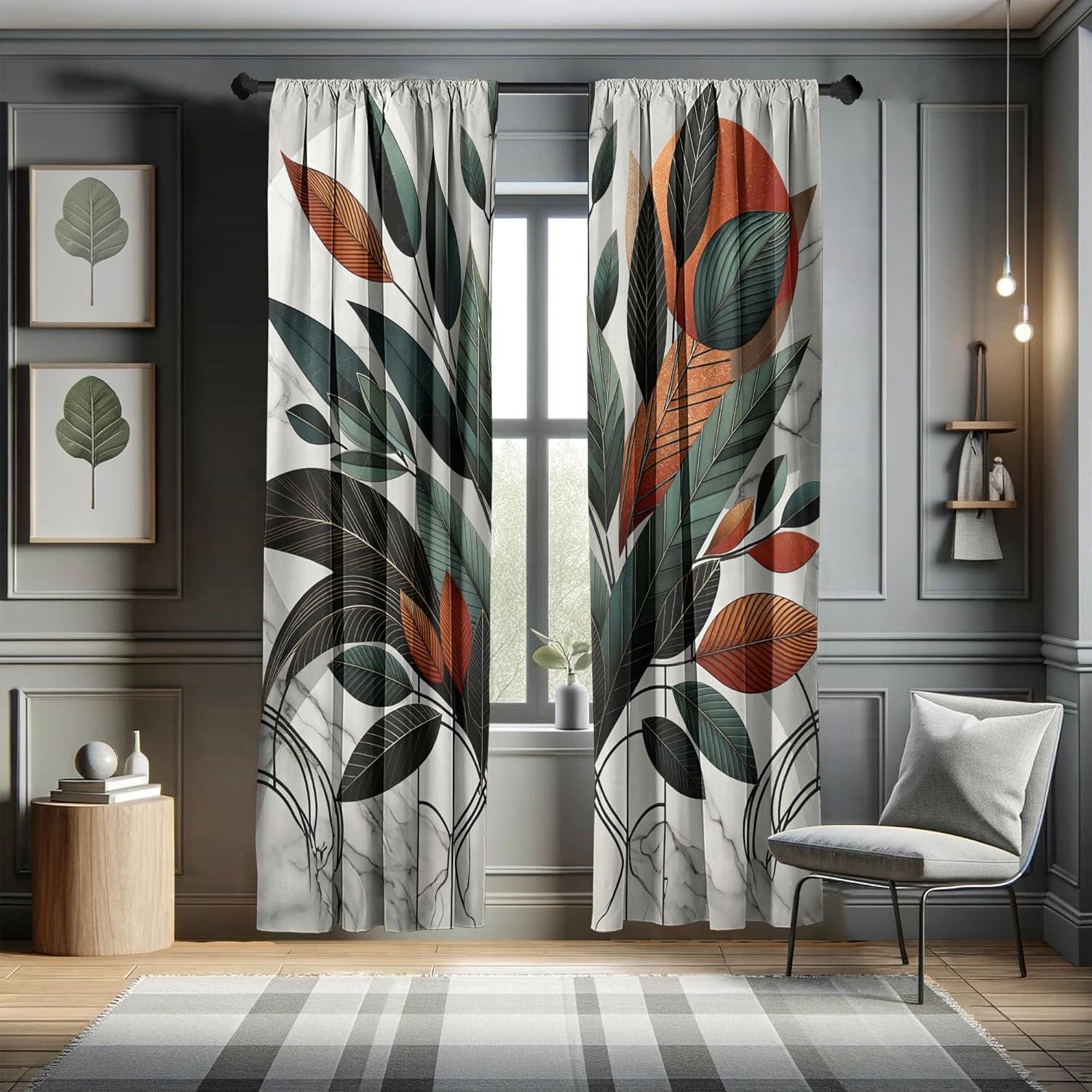 Microfiber Semi Sheer Curtain Pair