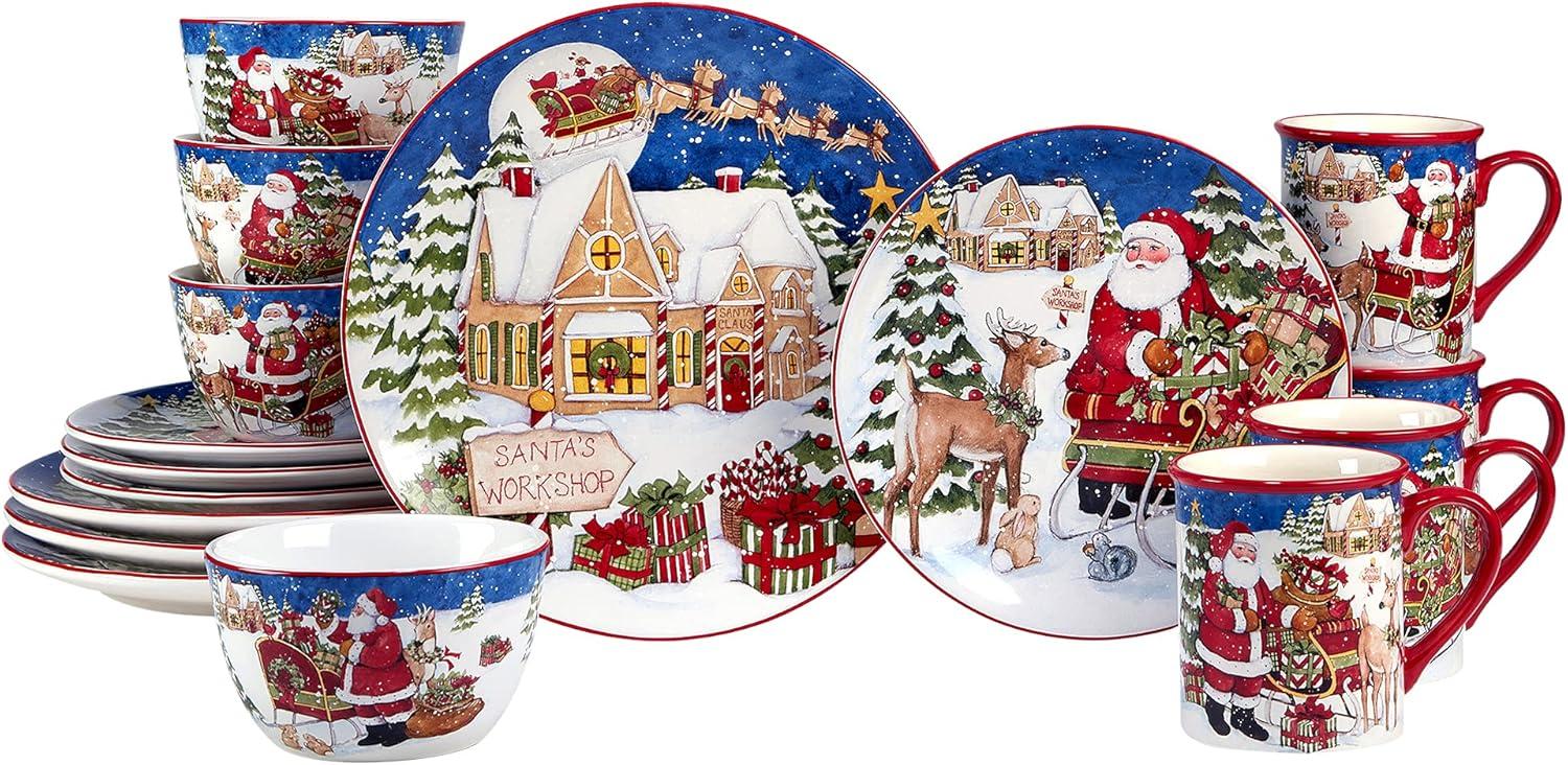 Certified International Santa's Workshop 16 Pc. Dinnerware Set, Service for 4, Multicolor