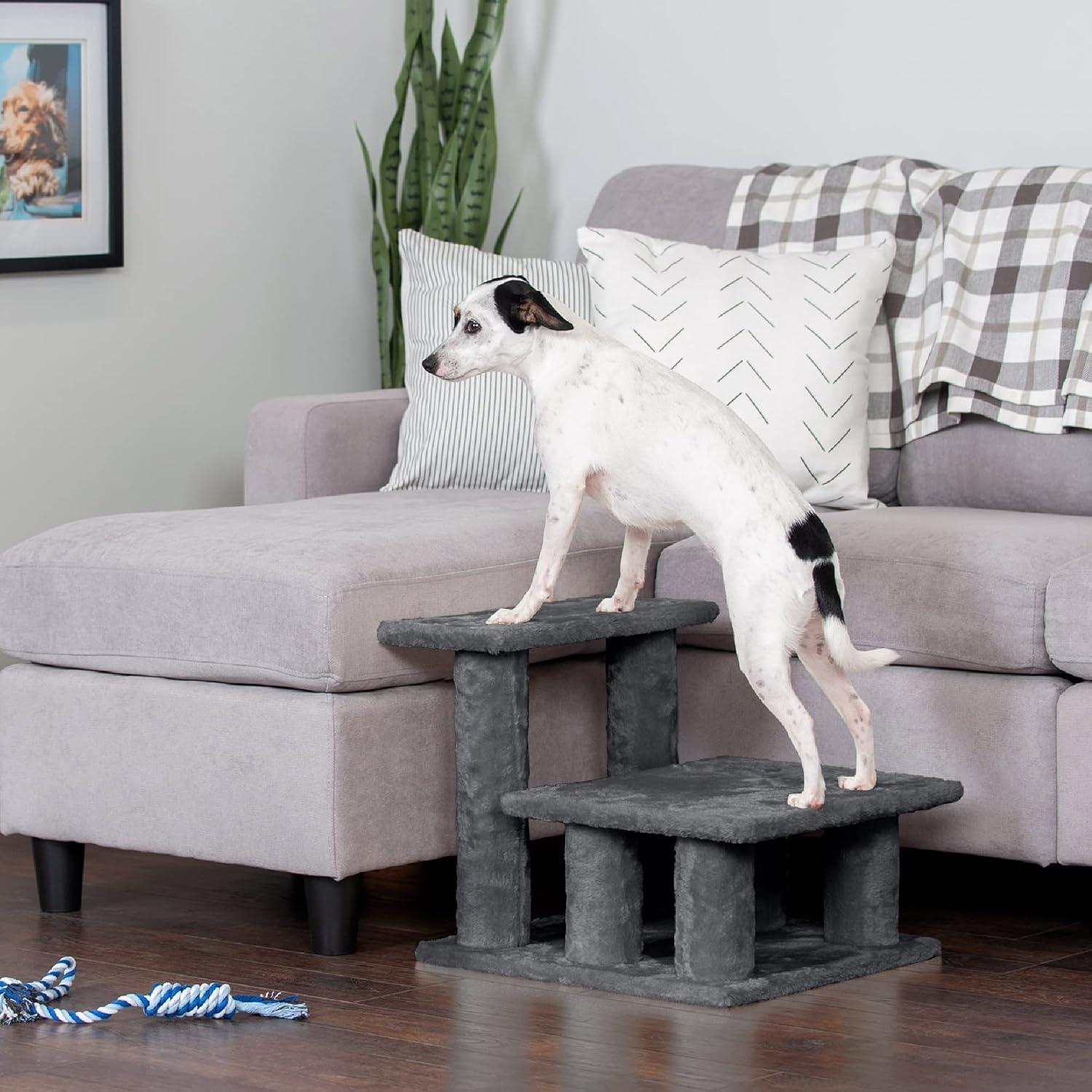 Multi-Step Pet Stairs For High Beds And Sofas,Gray, 3-Step