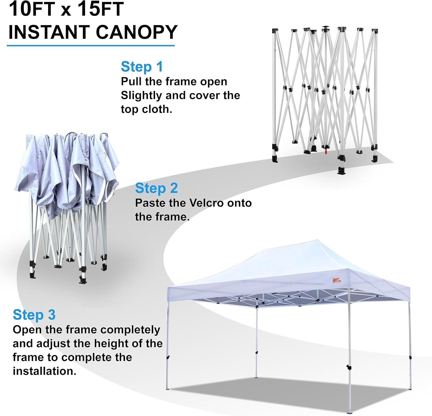 MASTERCANOPY Replacement Pop Up Canopy Top (10x15, White)