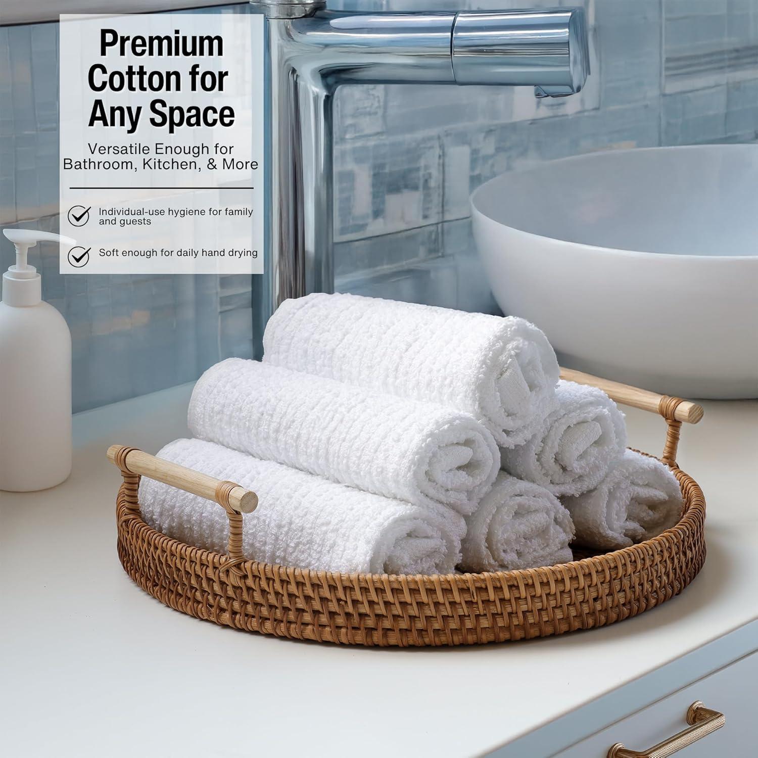 Living Fashions 12 Pack Terry Dish Cloths - Cleaning Dish Cloth Towels Bulk Set - Size 12" x 12"