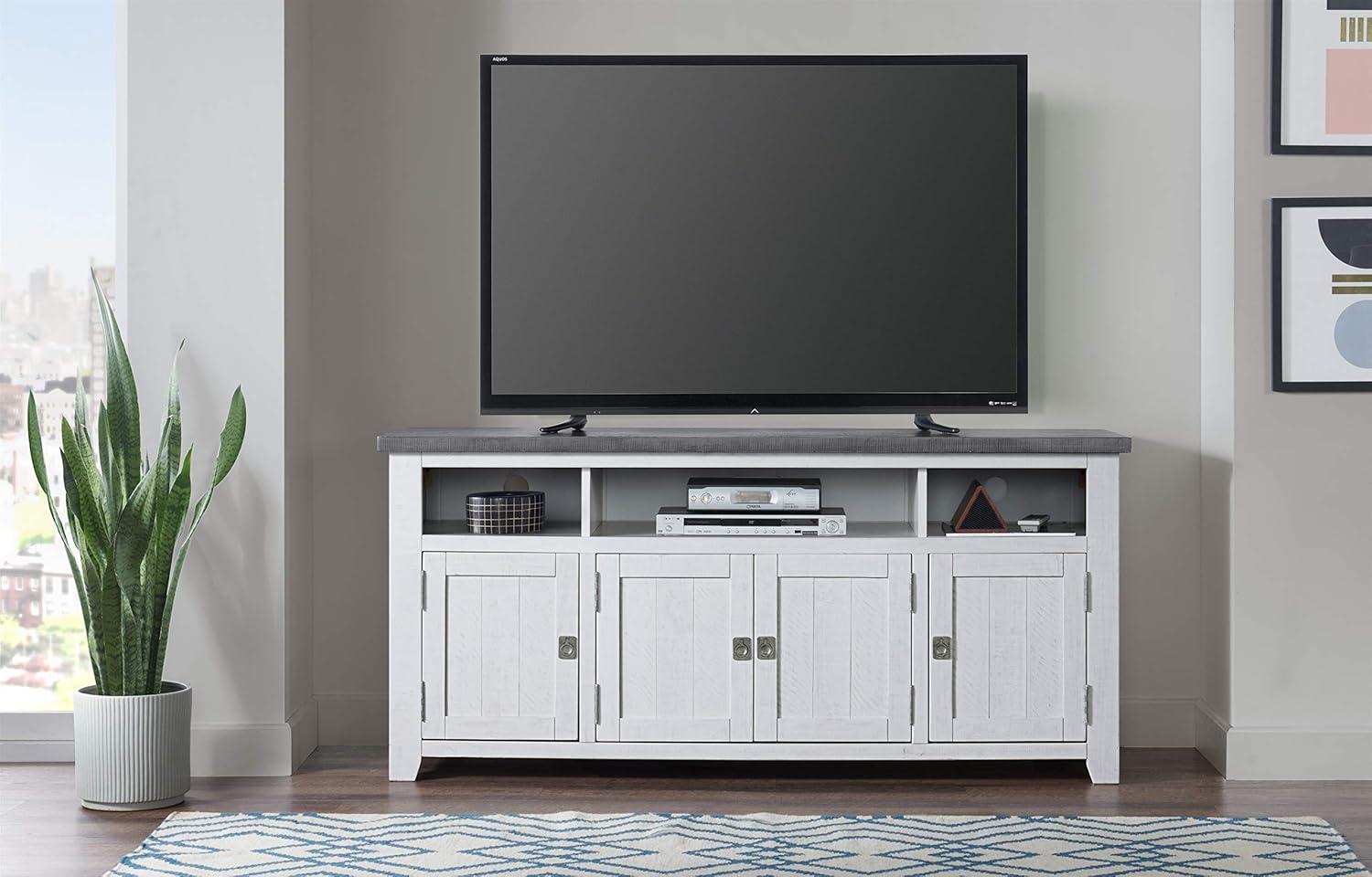 Foundry 65" TV Stand White Stain with Gray Top - Martin Svensson Home