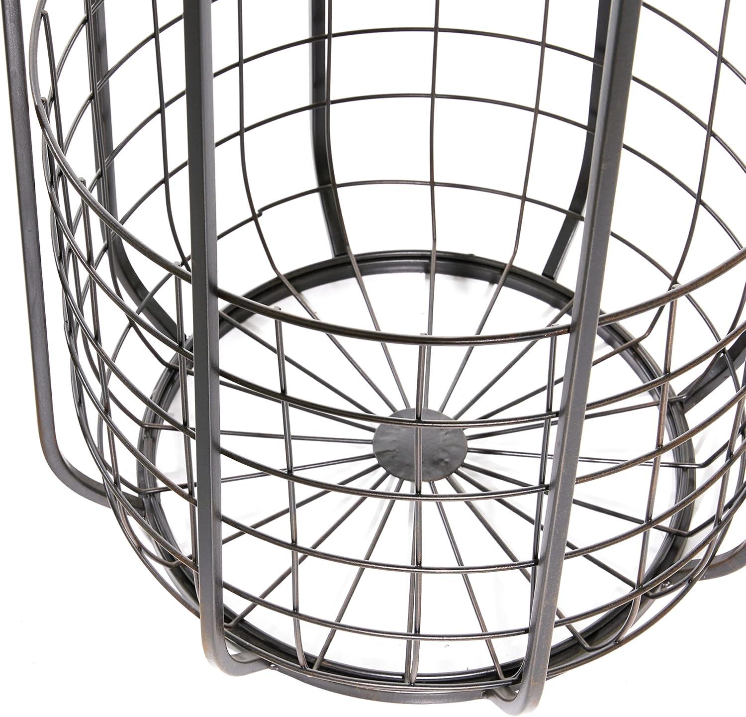 Industrial Metal Accent Table Black - Olivia & May: Round Iron Side Table, No Assembly Required