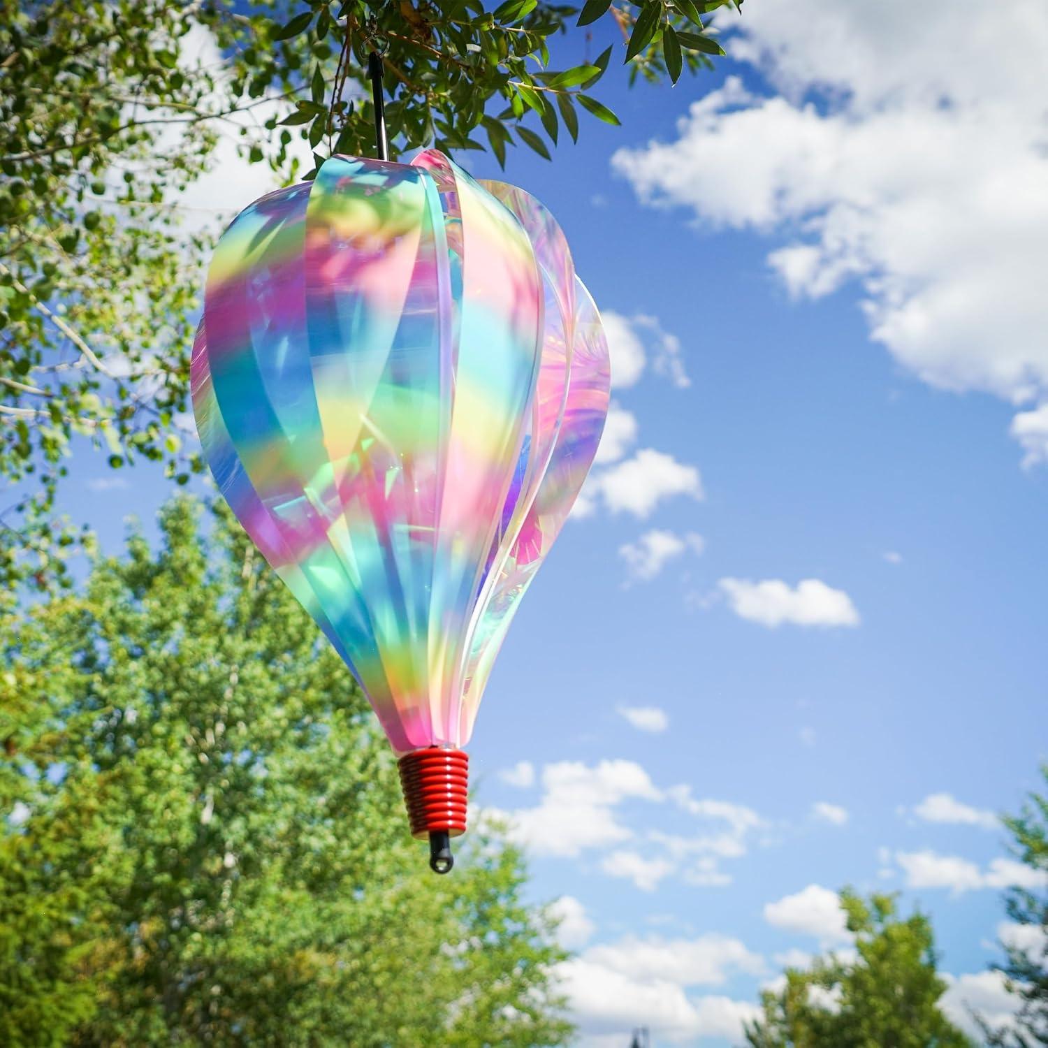 Striped Iridescent 10-panel Hot Air Balloon Spinner