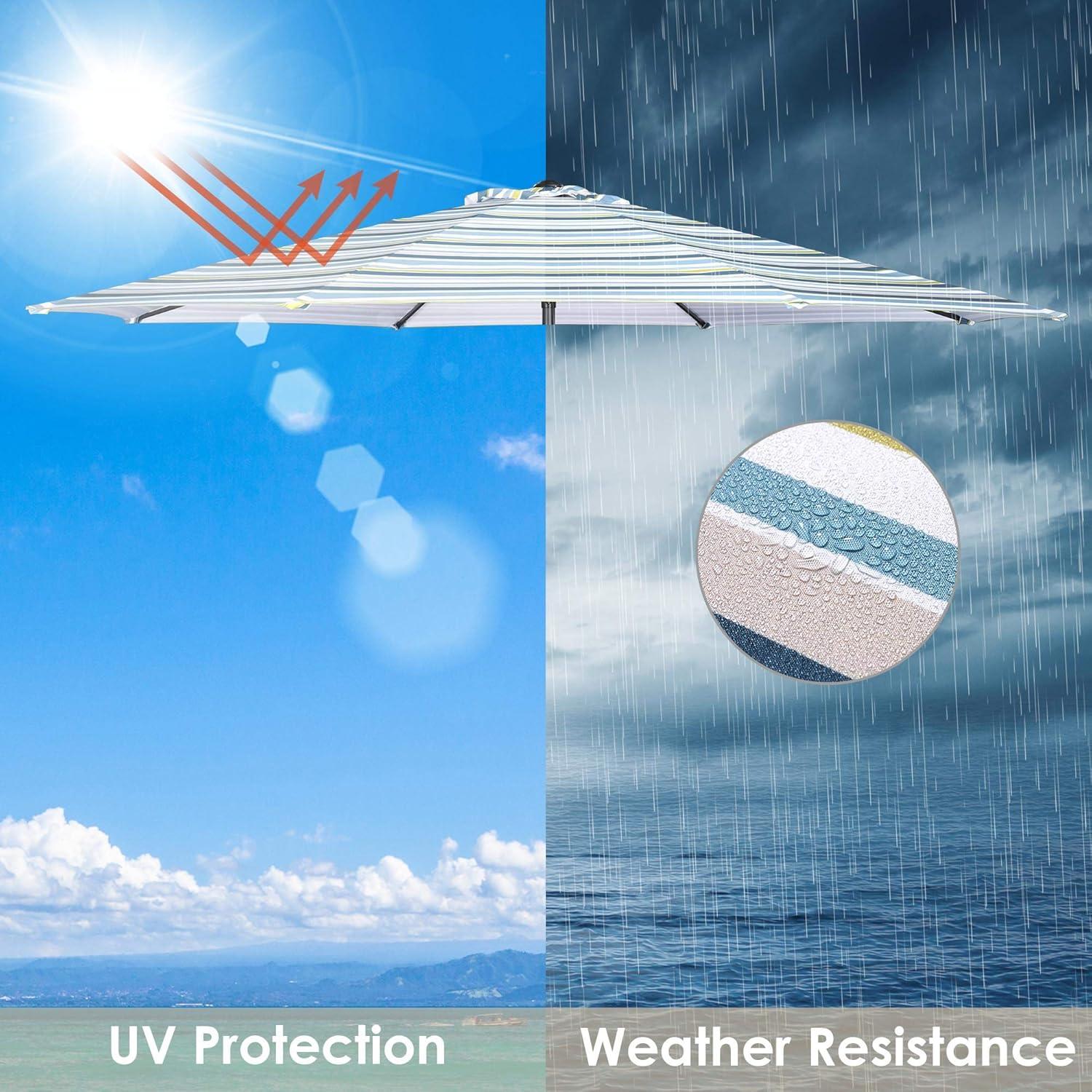 Yescom 10 Ft Patio Umbrella Replacement Canopy Market Table Top Sunshade Cover Garden