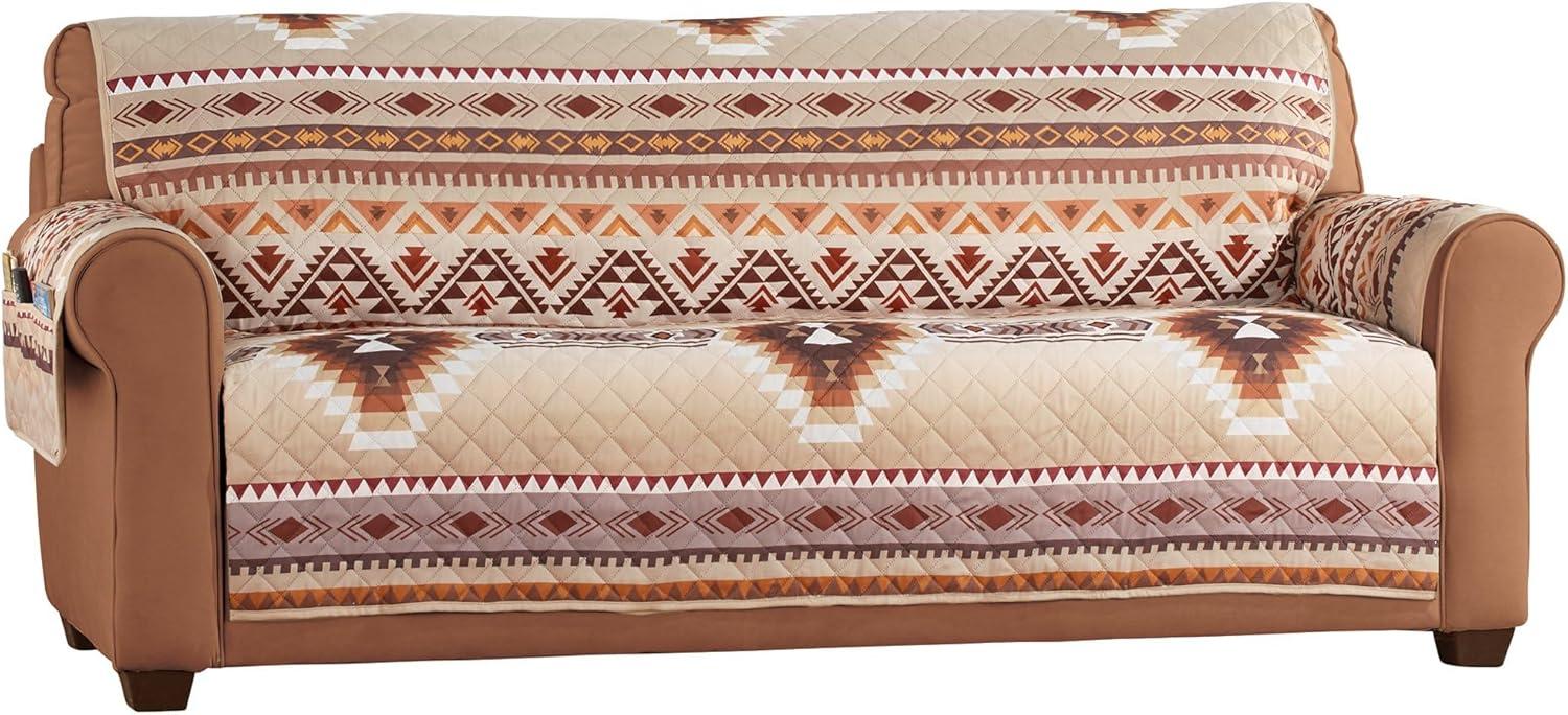 Collections Etc Quilted Neutral Southwest Aztec Furniture Cover