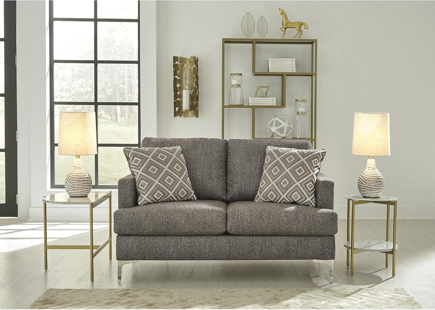 Signature Design by Ashley Contemporary Arcola RTA Loveseat Microfiber Java
