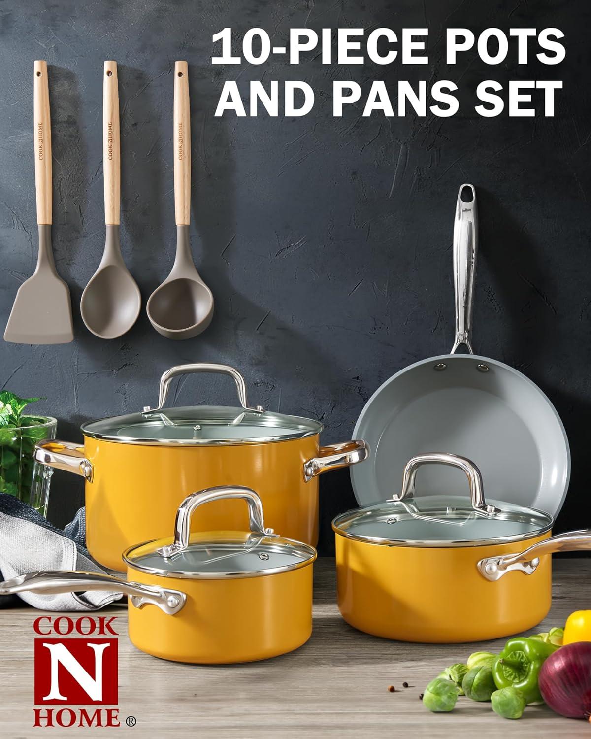 Cook N Home Cook N Home 9.5-inch Non Stick Frying Pan Skillet Hard Anodized Healthy Ceramic Nonstick Cookware