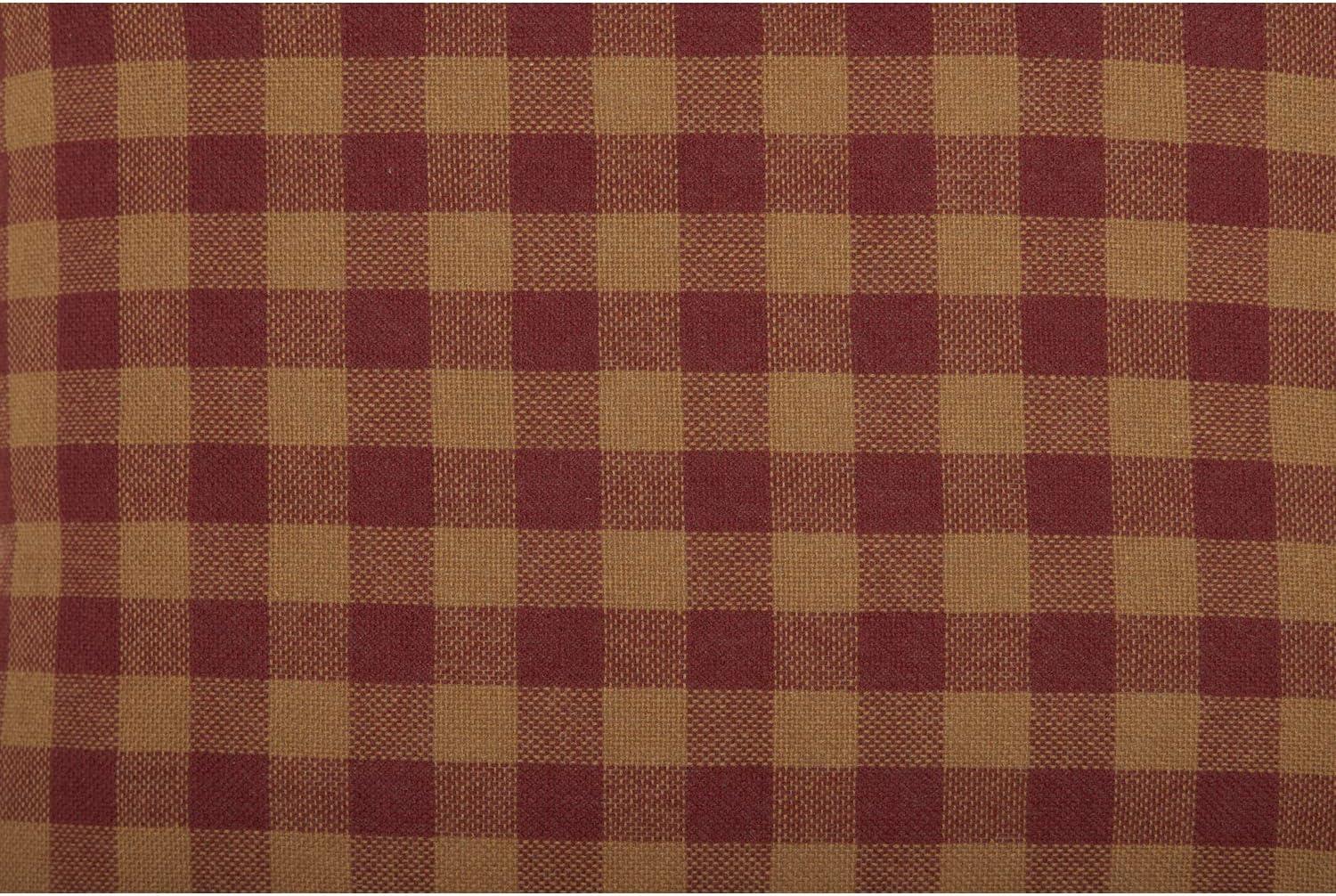 Burgundy Check 100% Cotton Checkered - Set of 2