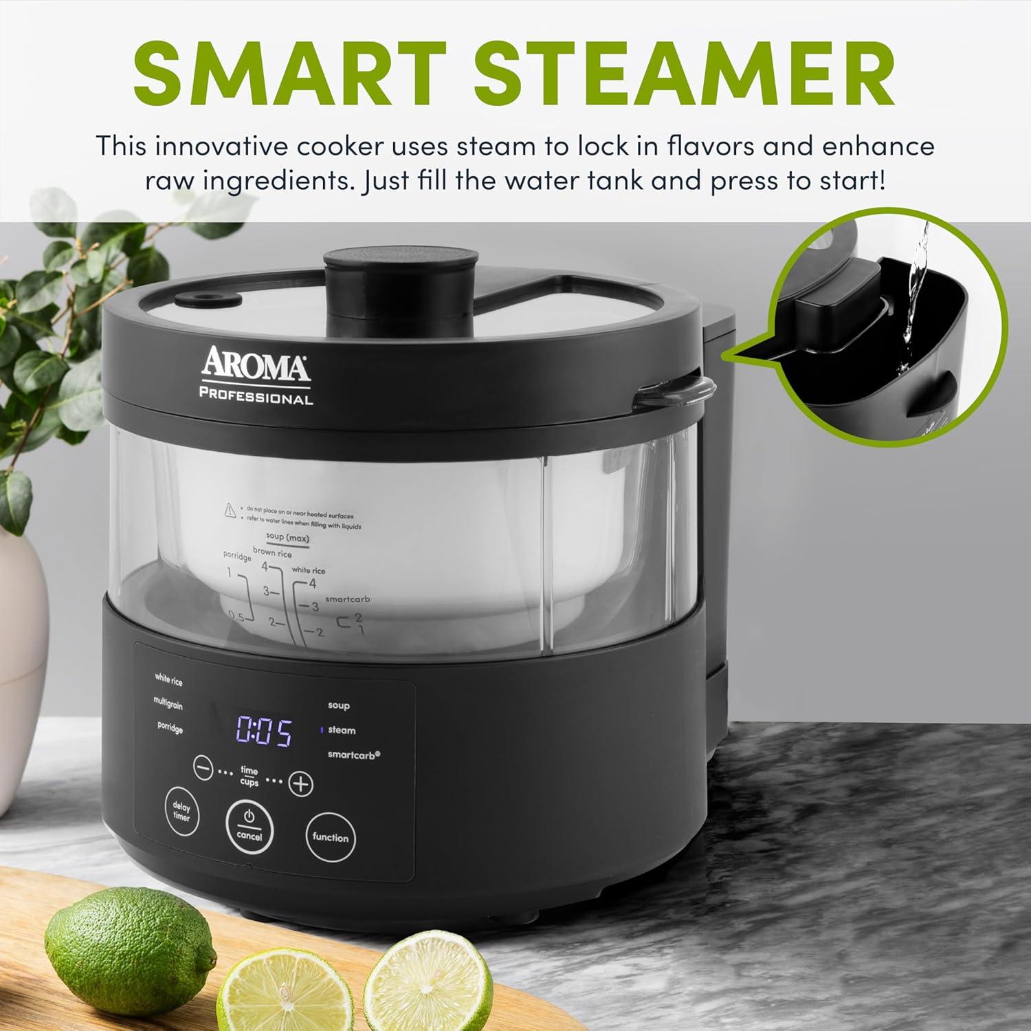 Aroma AROMA Professional SmartCarb Multicooker, 4-Cup (Uncooked) / 8-Cup (Cooked), Low-Carb Rice & Grains Cooker, 3-Liter