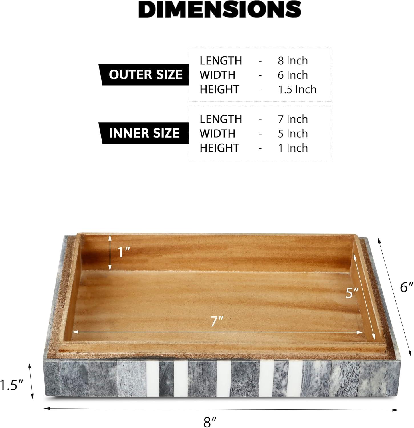 Handicrafts Home Decorative Box - Handmade Jewelry Organizer Box with Lid - Keepsake Box for Home Decor, Jewelry, Accessories, Collectibles - Modern Wooden Storage Box - Cafe, 8X6X1.5 inch