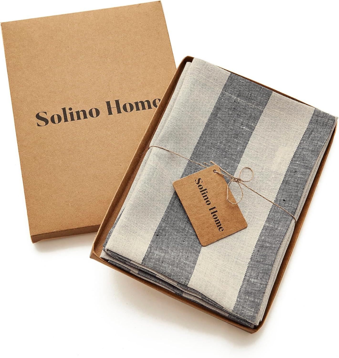 Solino Home Cabana Stripe - 100% Pure Linen Placemats (Set of 4)