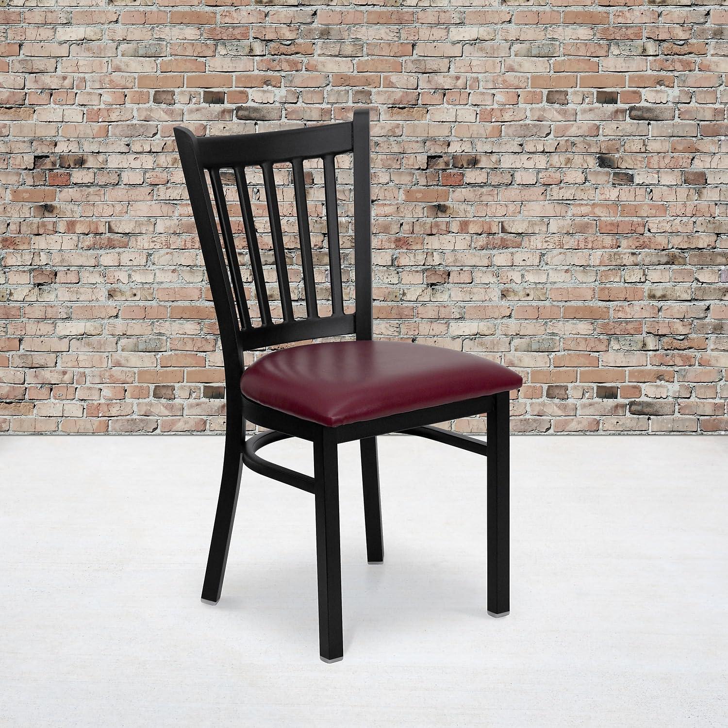 Hercules Prompton Modern Vertical Back Metal Restaurant Chairs by Flash Furniture