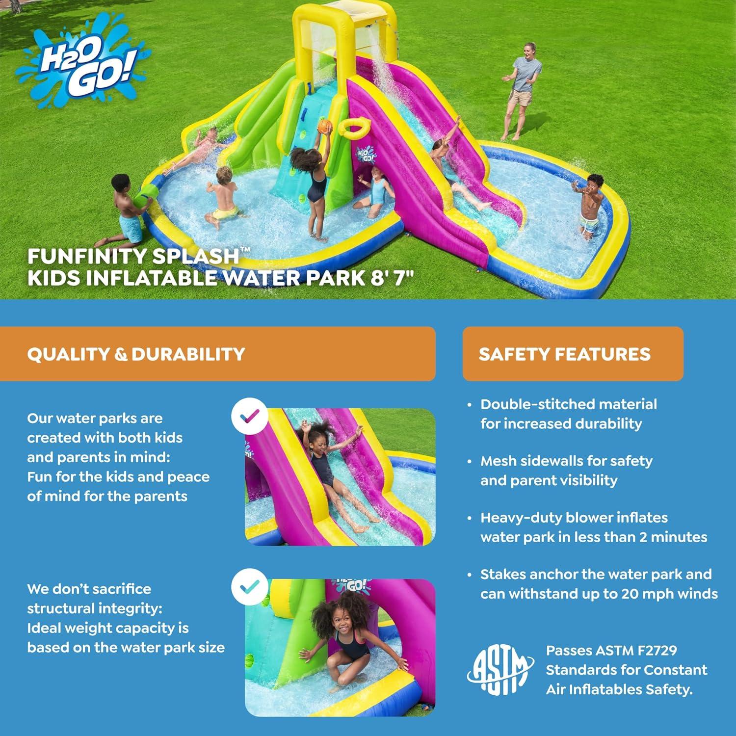 Bestway H2OGO! Funfinity Splash Kids Inflatable Mega Water Park with Blower