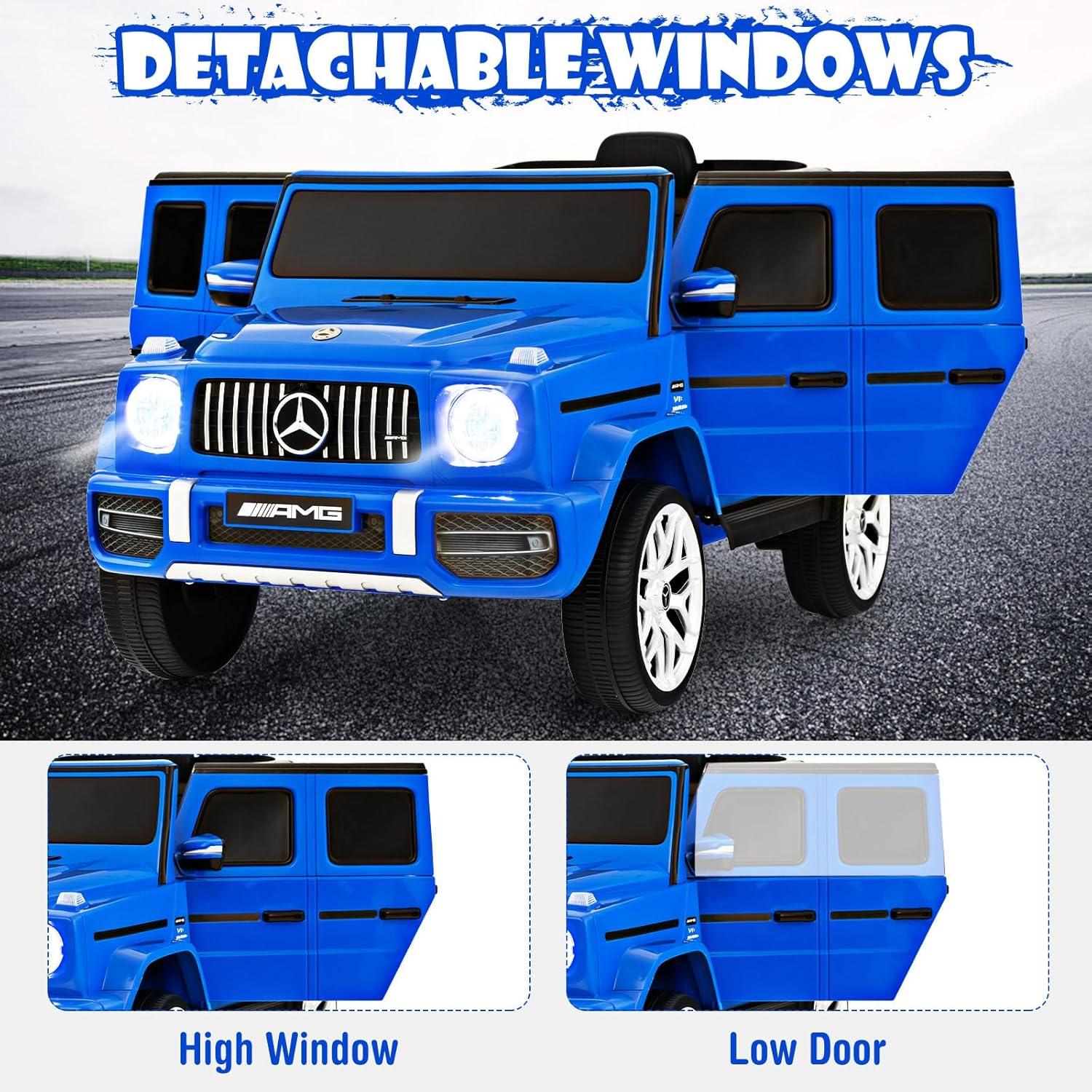 Costway 12V Kids Ride On Car Licensed Mercedes Benz G63 Electric Vehicle with Remote Control Navy