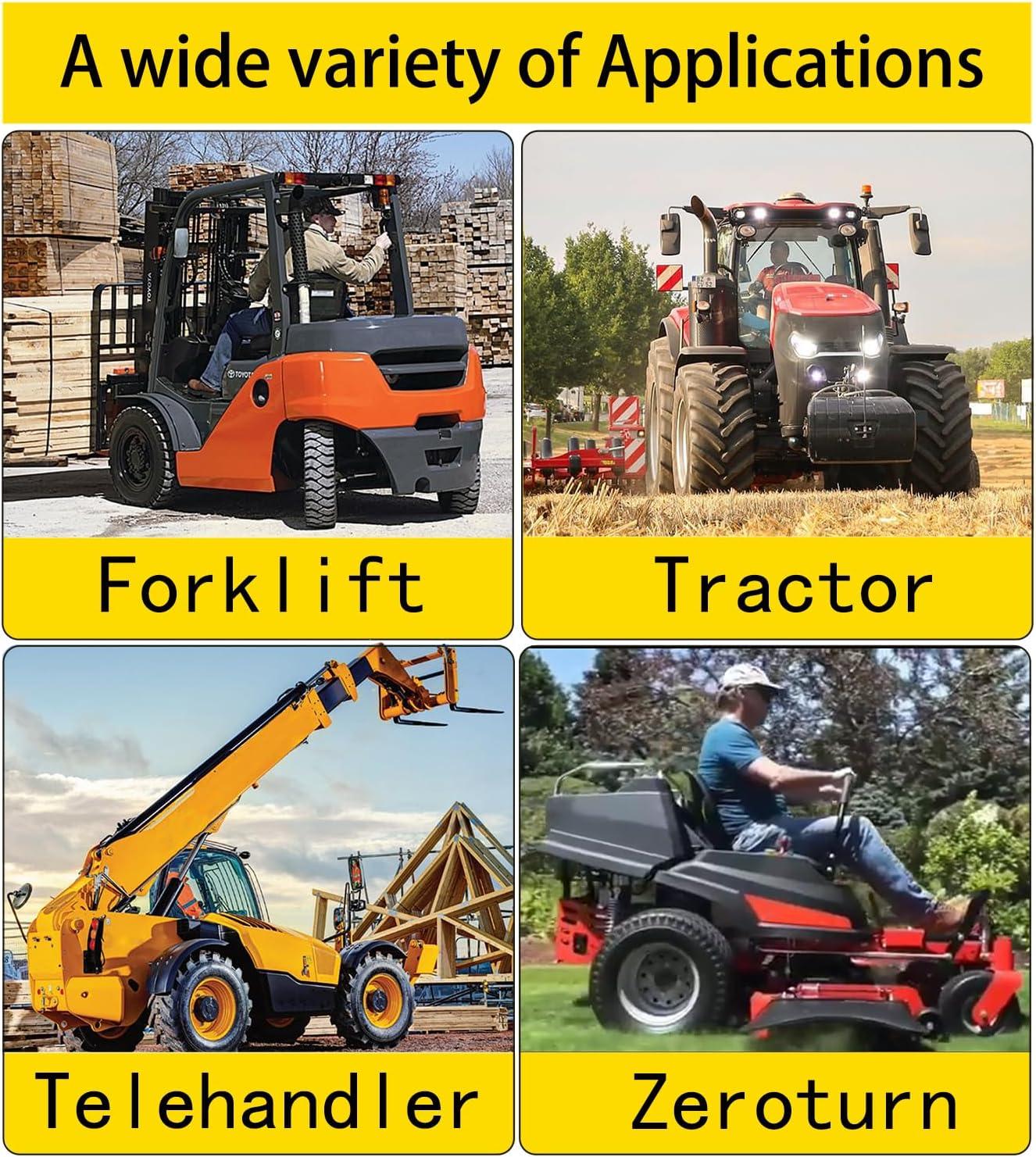 Black Adjustable PVC Forklift and Tractor Seat with Armrests