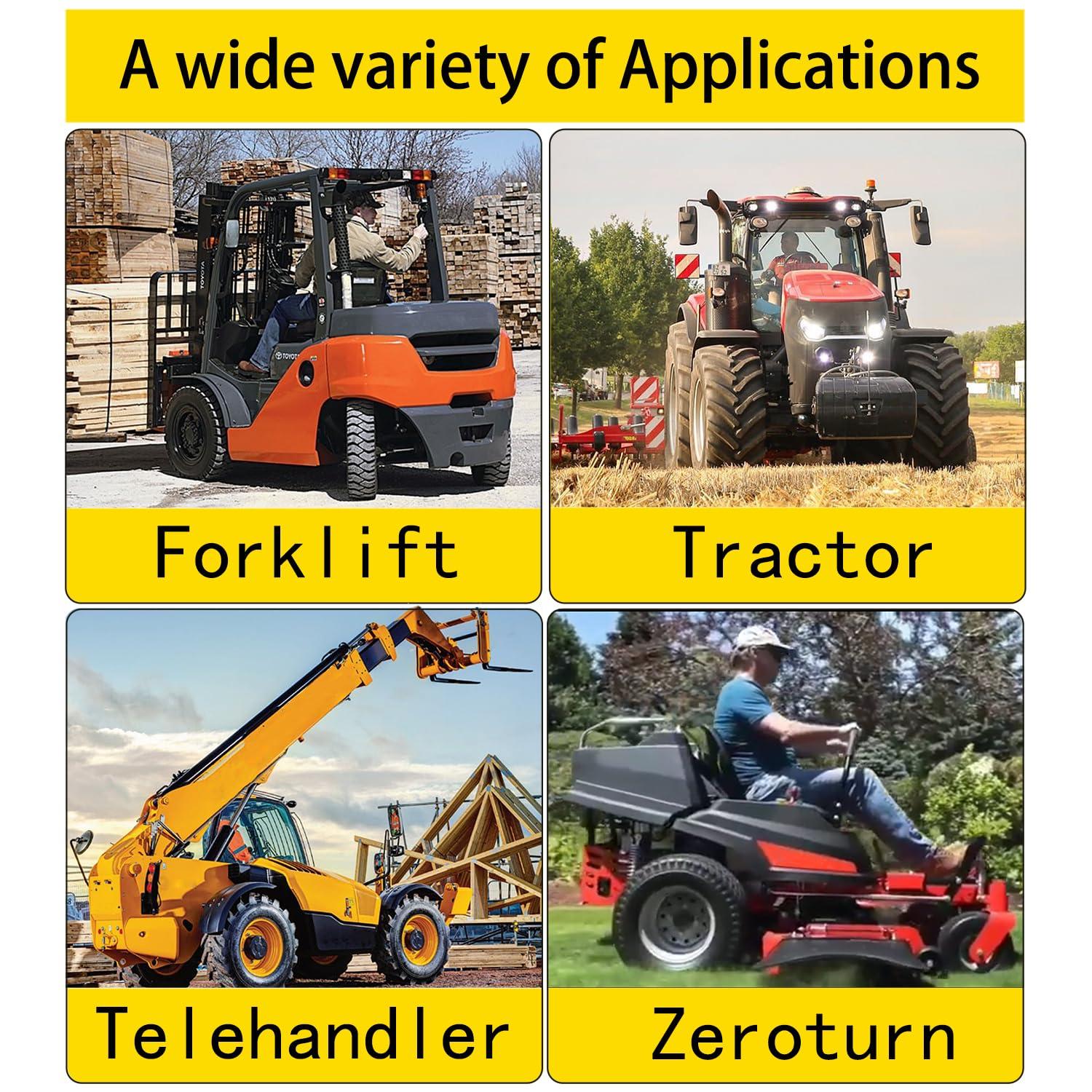 Black Adjustable PVC Forklift and Tractor Seat with Armrests