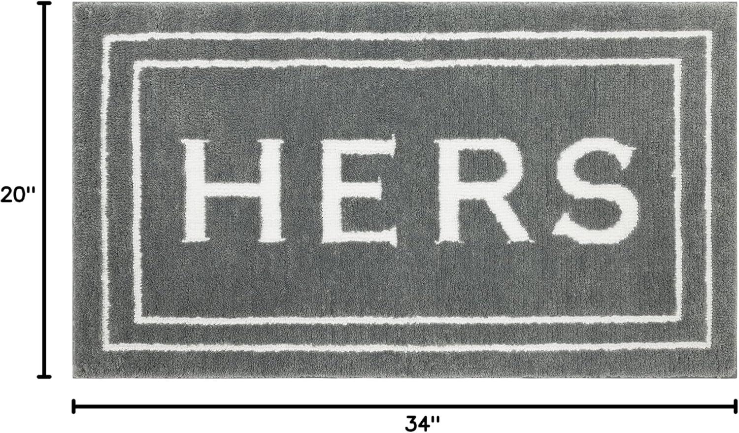 Mohawk Home Hers Knited Washable Polyester Non-Slip Bath Mat, Pewter, 1'8" x 2'10"