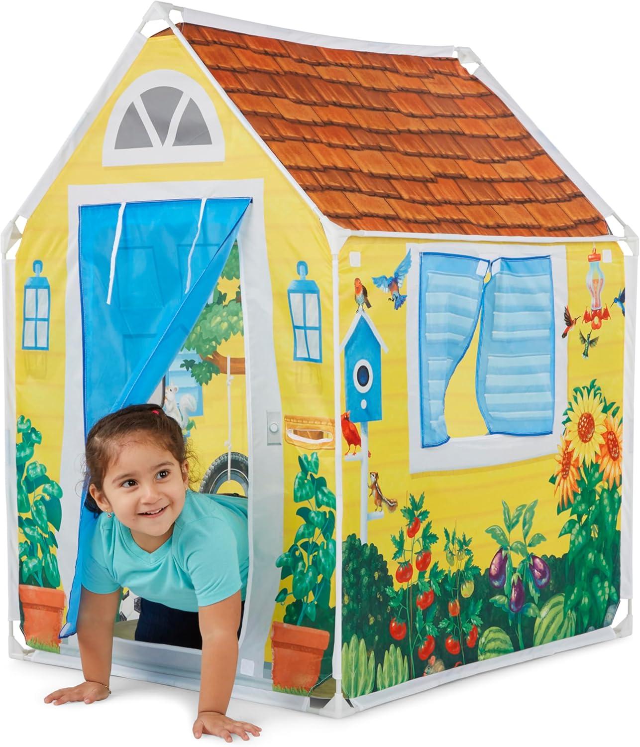 Melissa & Doug Cozy Cottage Fabric Play Tent and Storage Tote