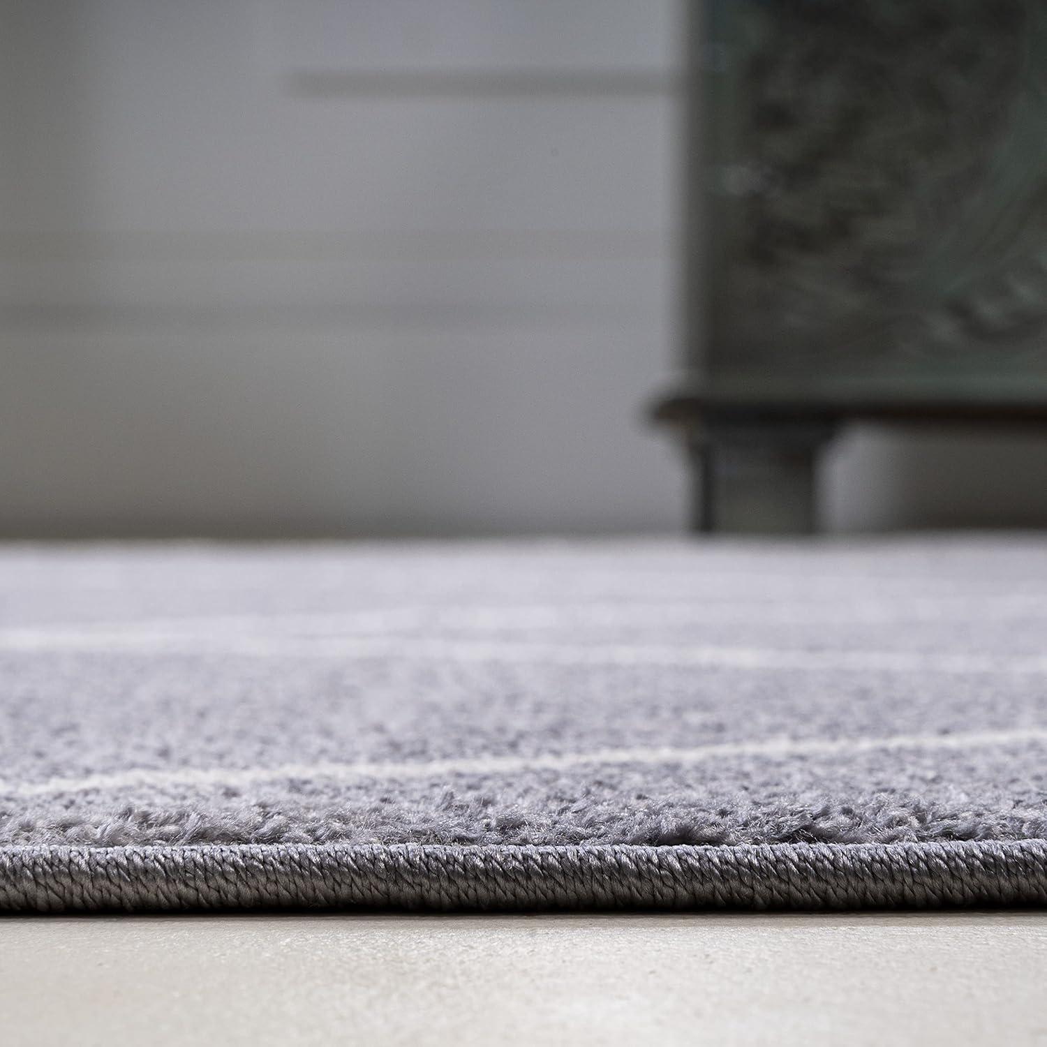 4'x6' Cole Minimalist Diamond Trellis Area Rug, Gray/White - JONATHAN Y