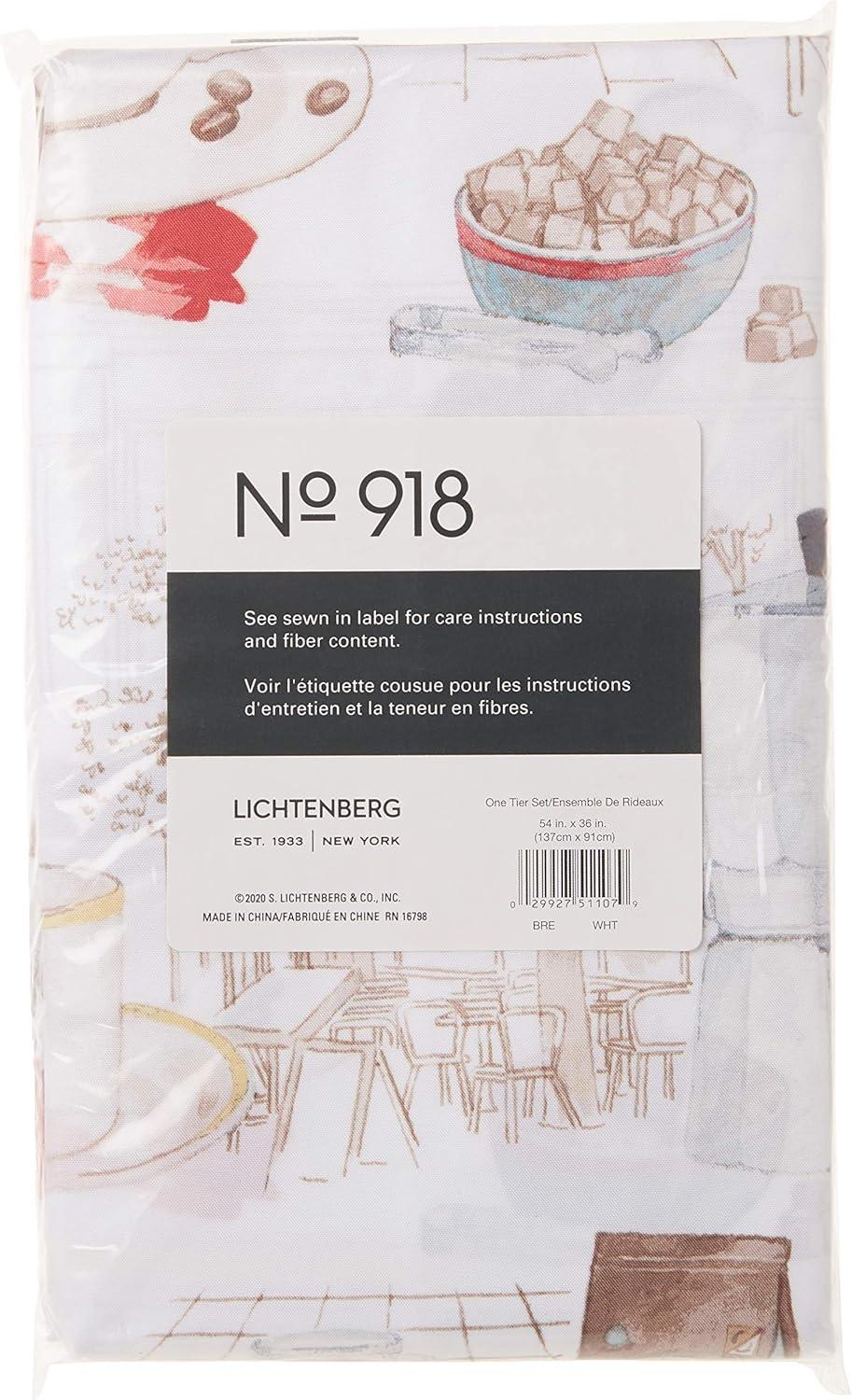 36"x54" Brew Coffee Shop Semi Sheer Rod Pocket Kitchen Curtain Valance and Tiers Set White - No. 918