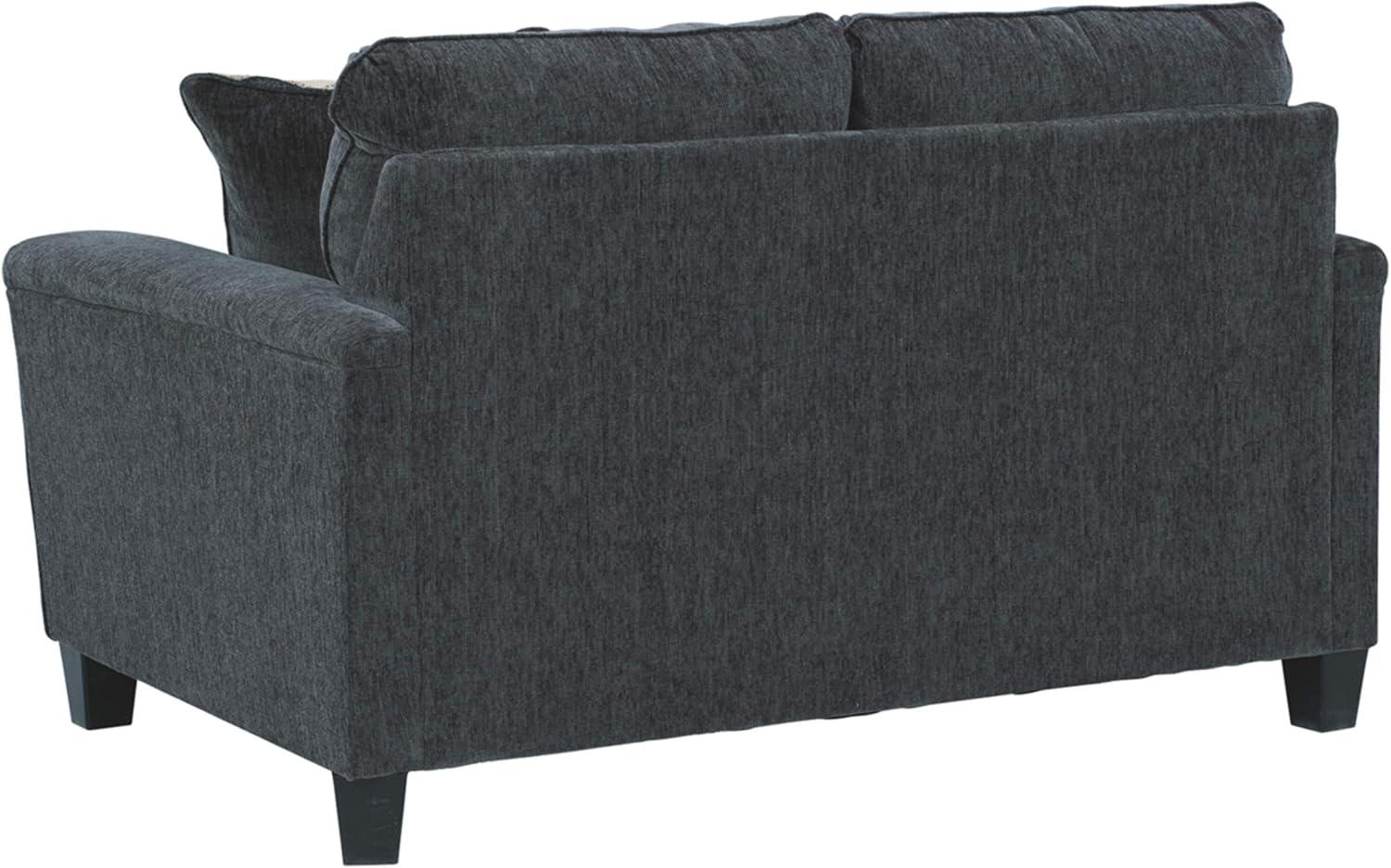 Gray Chenille Track Arm Loveseat with Removable Cushions