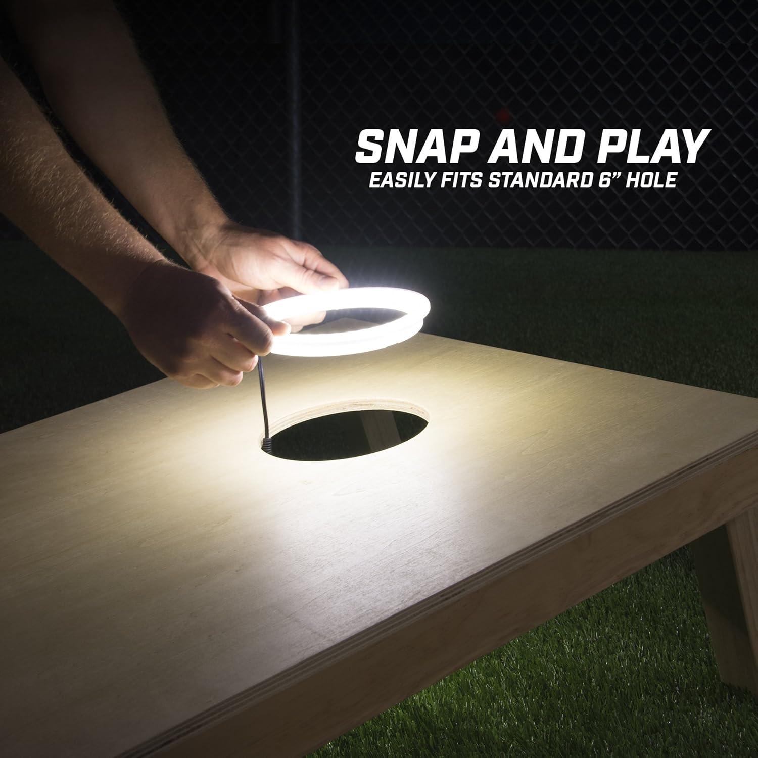 Universal Snap-On LED Cornhole Light Rings Set