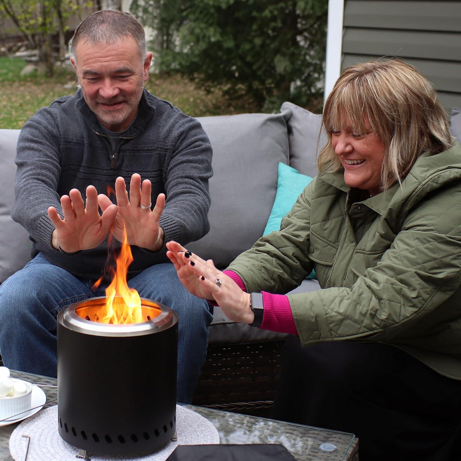 Sunnydaze Stainless Steel Tabletop Smokeless Fire Pit