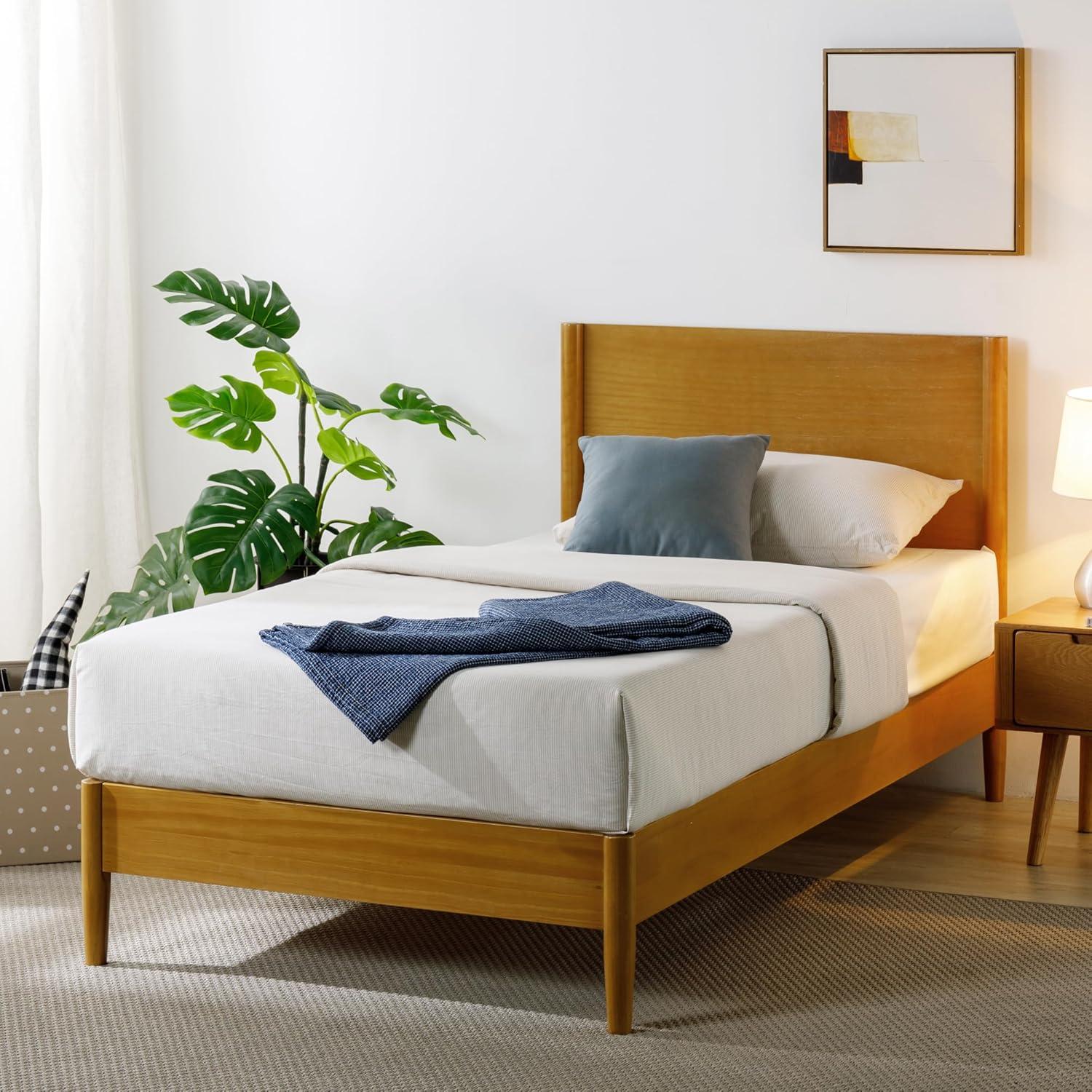 Zinus Allen 35" Mid Century Wood Platform Bed Frame, Twin