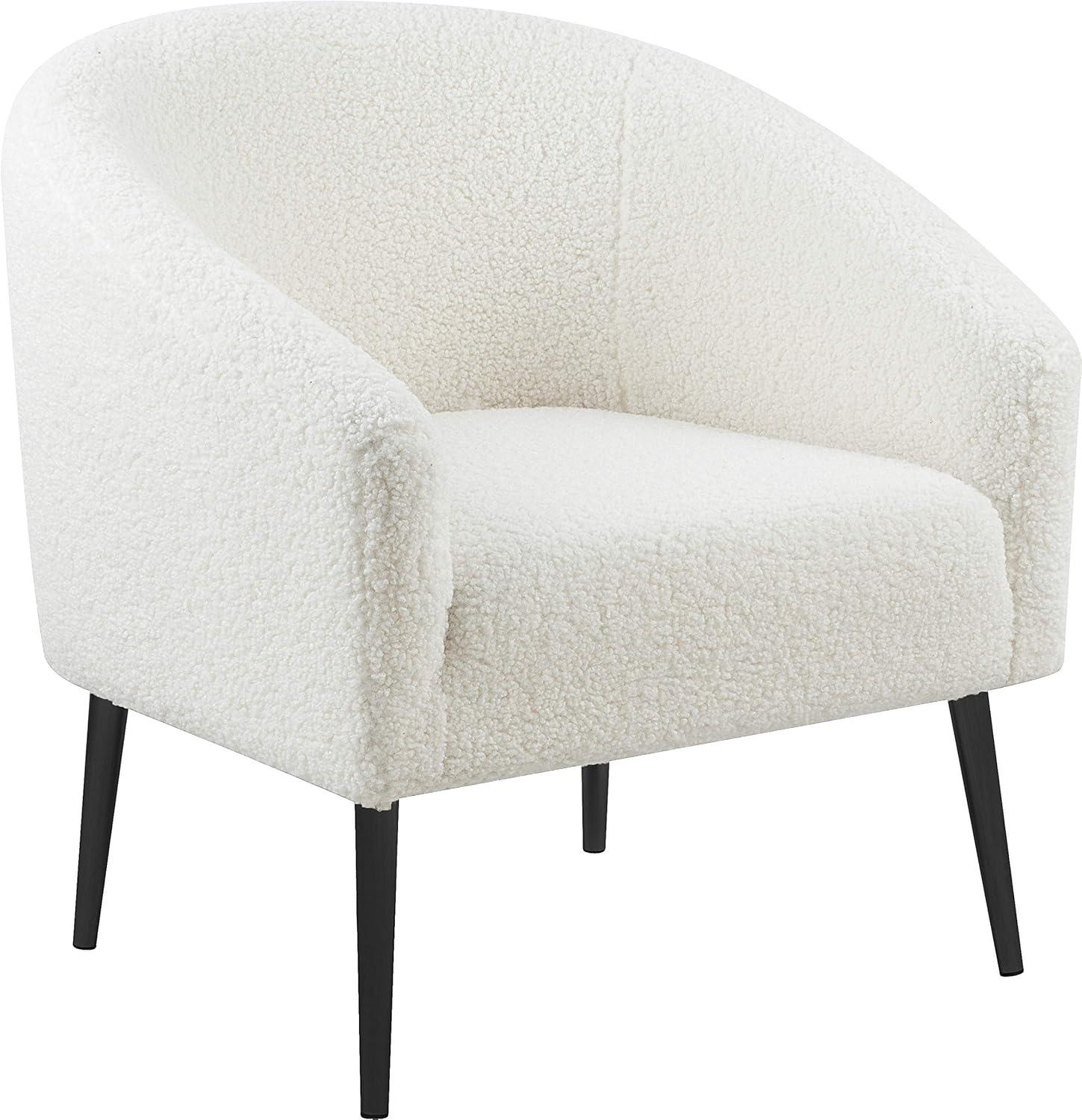 Meridian Furniture Barlow Faux Sheepskin Fur Accent Chair with Gold Legs