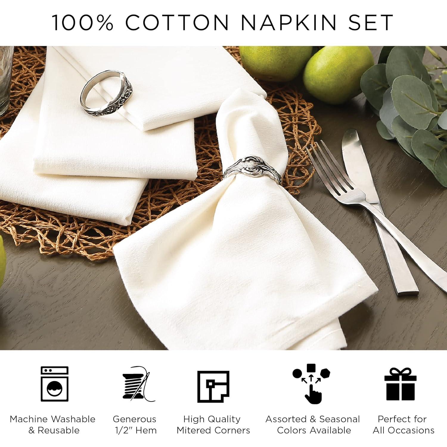 DII Lemon Bliss Printed Napkin Set 6 Piece, Yellow/Green, 20x20"