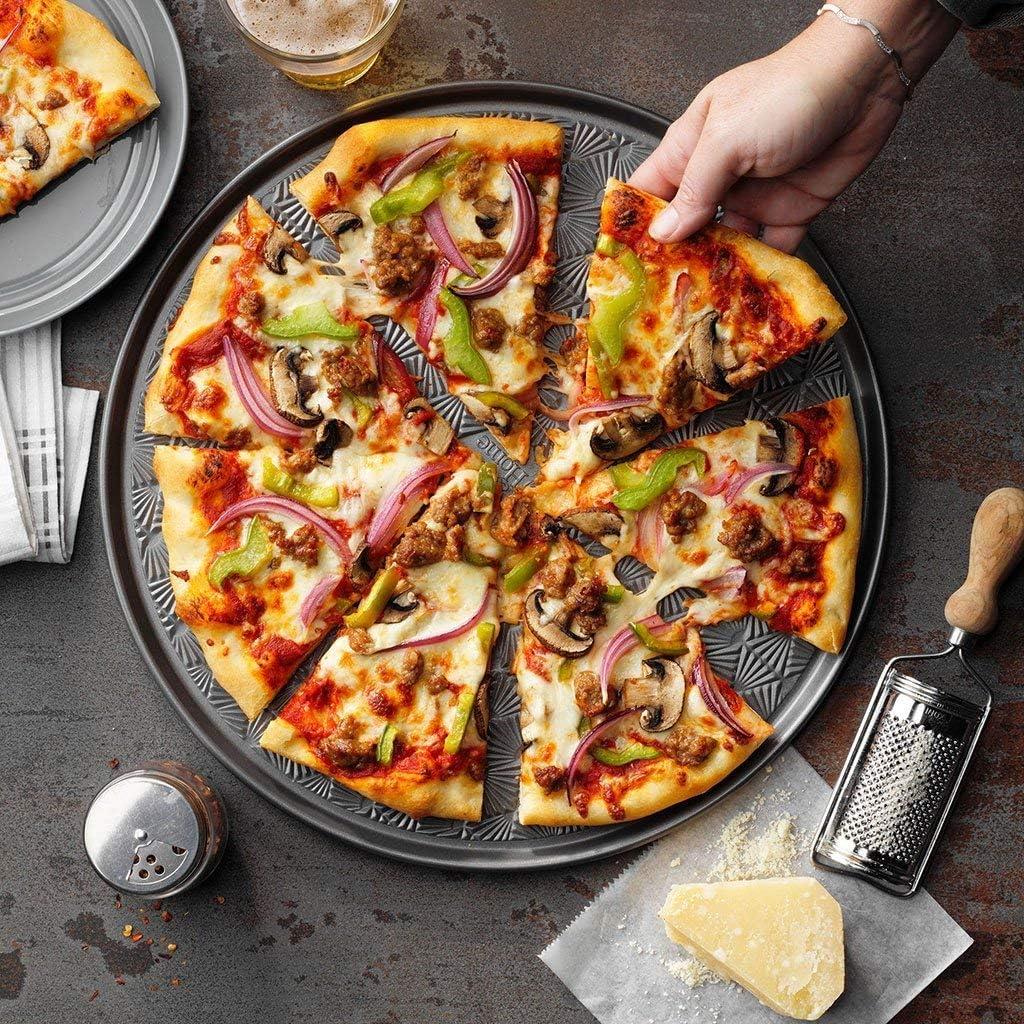 14-Inch Non-Stick Round Steel Pizza Pan Set