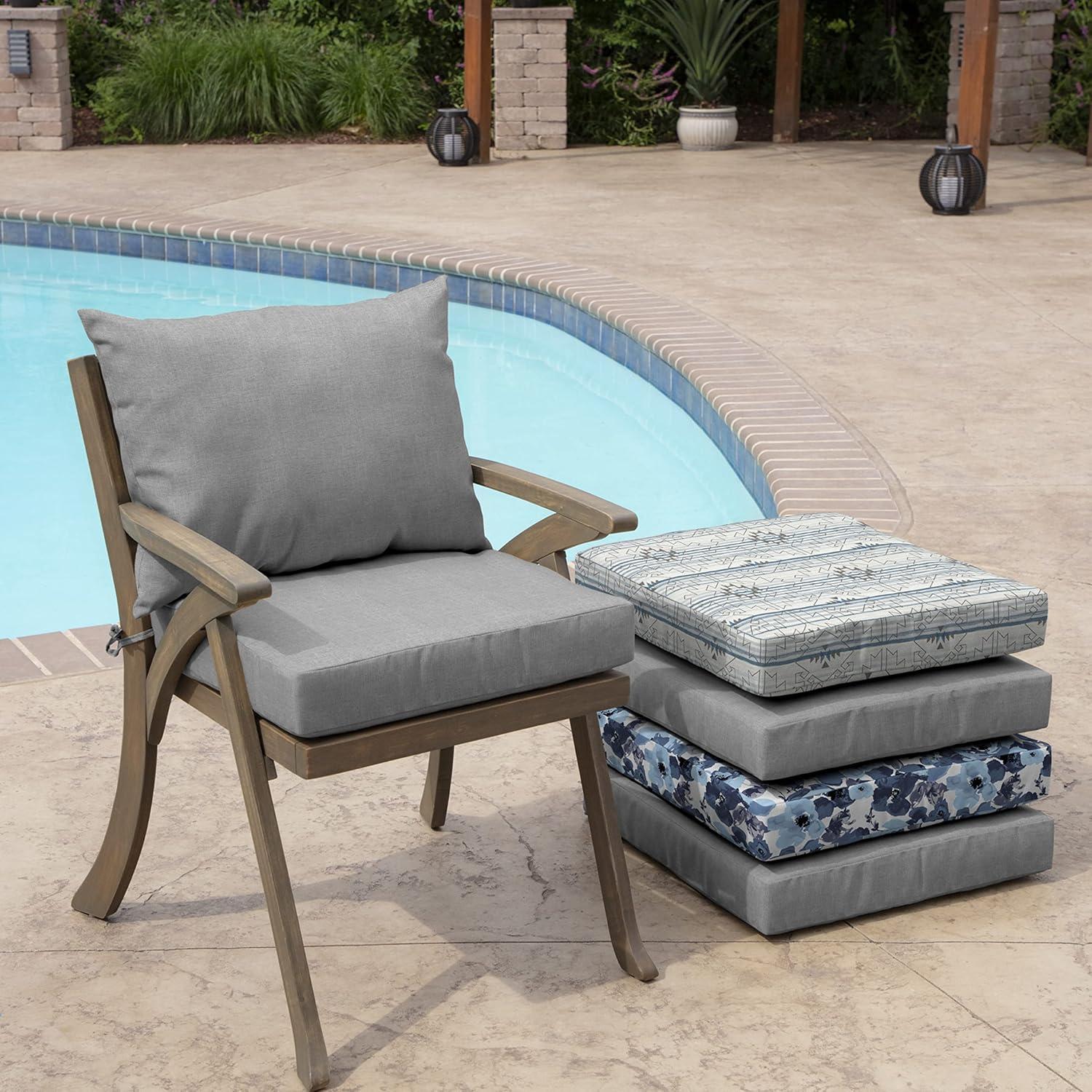 Arden 23"x17" Woven Outdoor Dining Chair Cushion Set Paloma Valencia: Fade & Water-Resistant Patio Seat