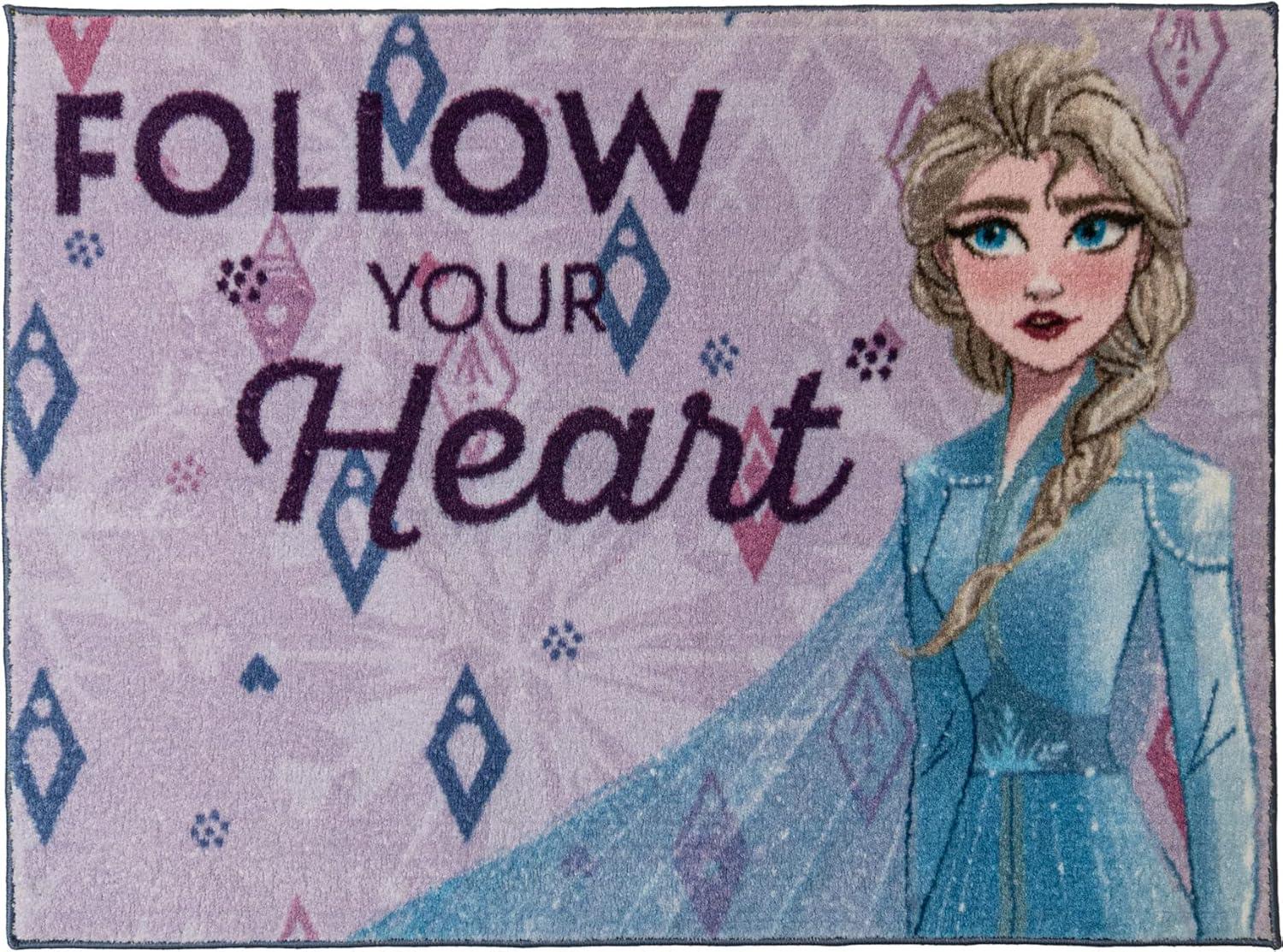 Kid's Company Licensed Disney Frozen Elsa 'Follow Your Heart' Plush Youth Area Rug