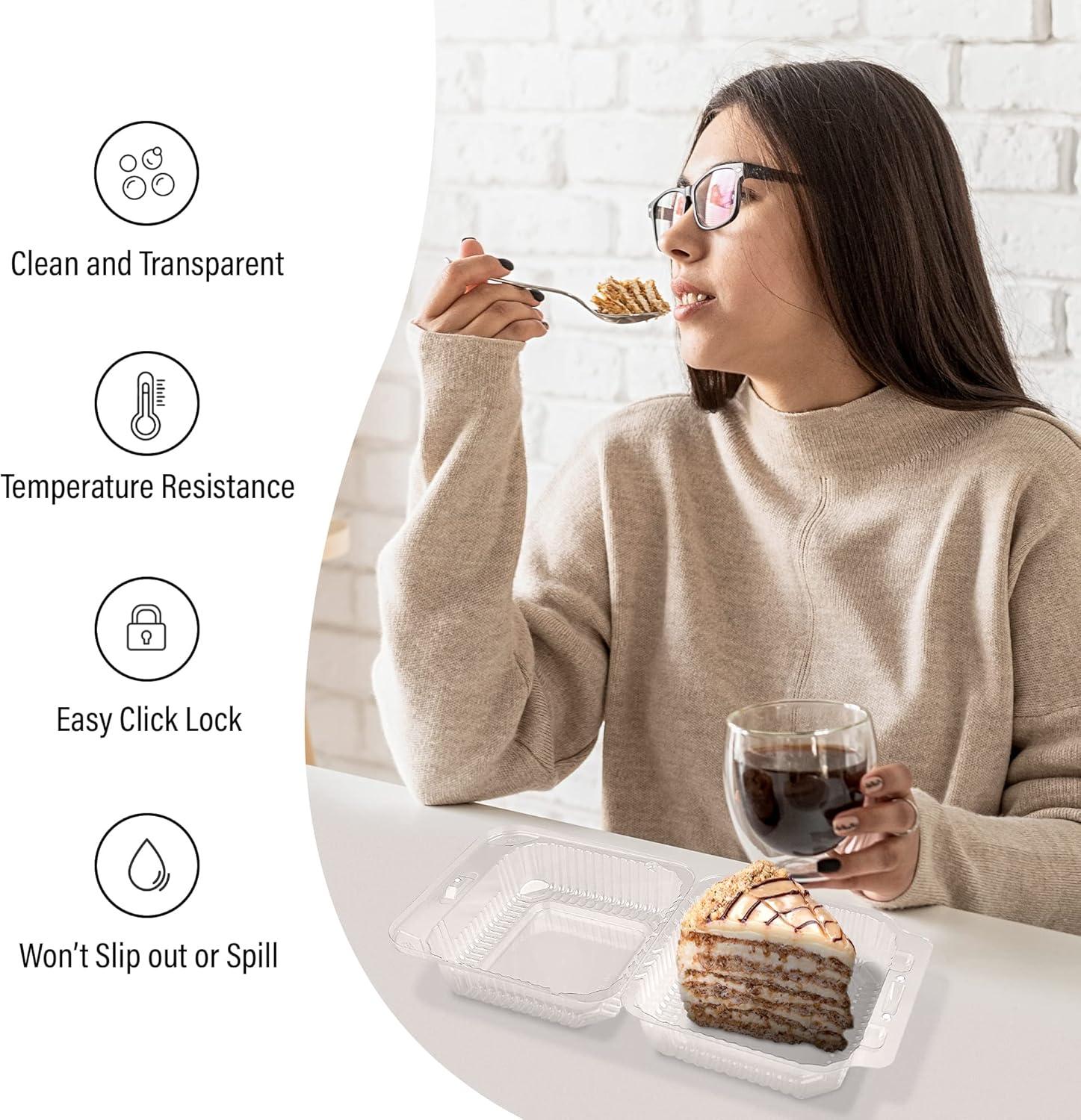 MT Products Clear Square Plastic Containers 5.25 x 5.26" x 3.2" - Pack of 40