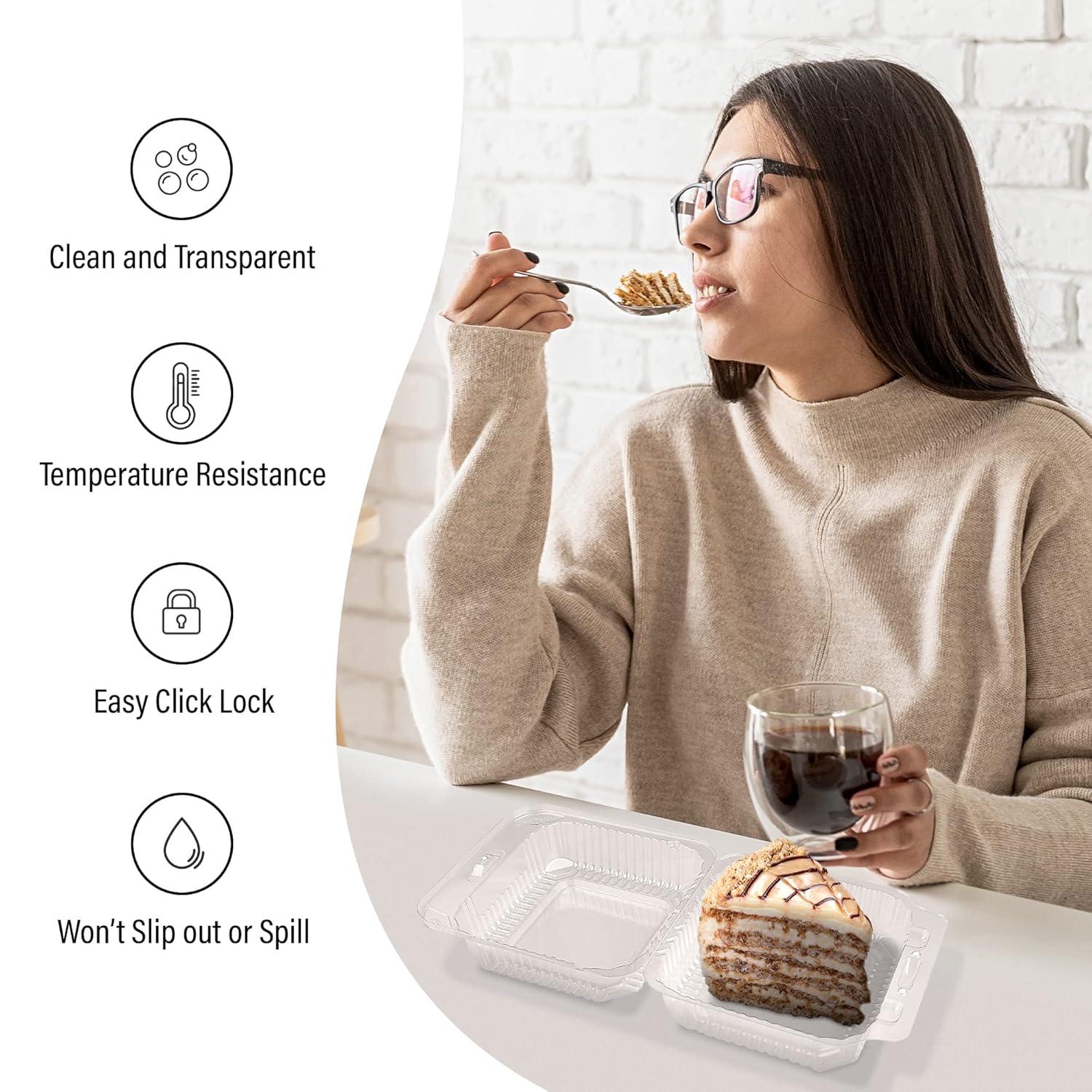 MT Products Clear Square Plastic Containers 5.25 x 5.26" x 3.2" - Pack of 40